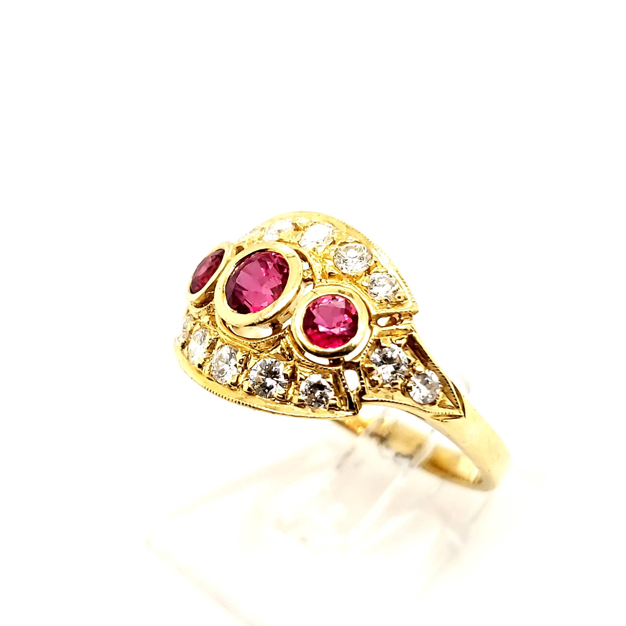 Damenring Gelbgold 750 Brillanten Gr.52