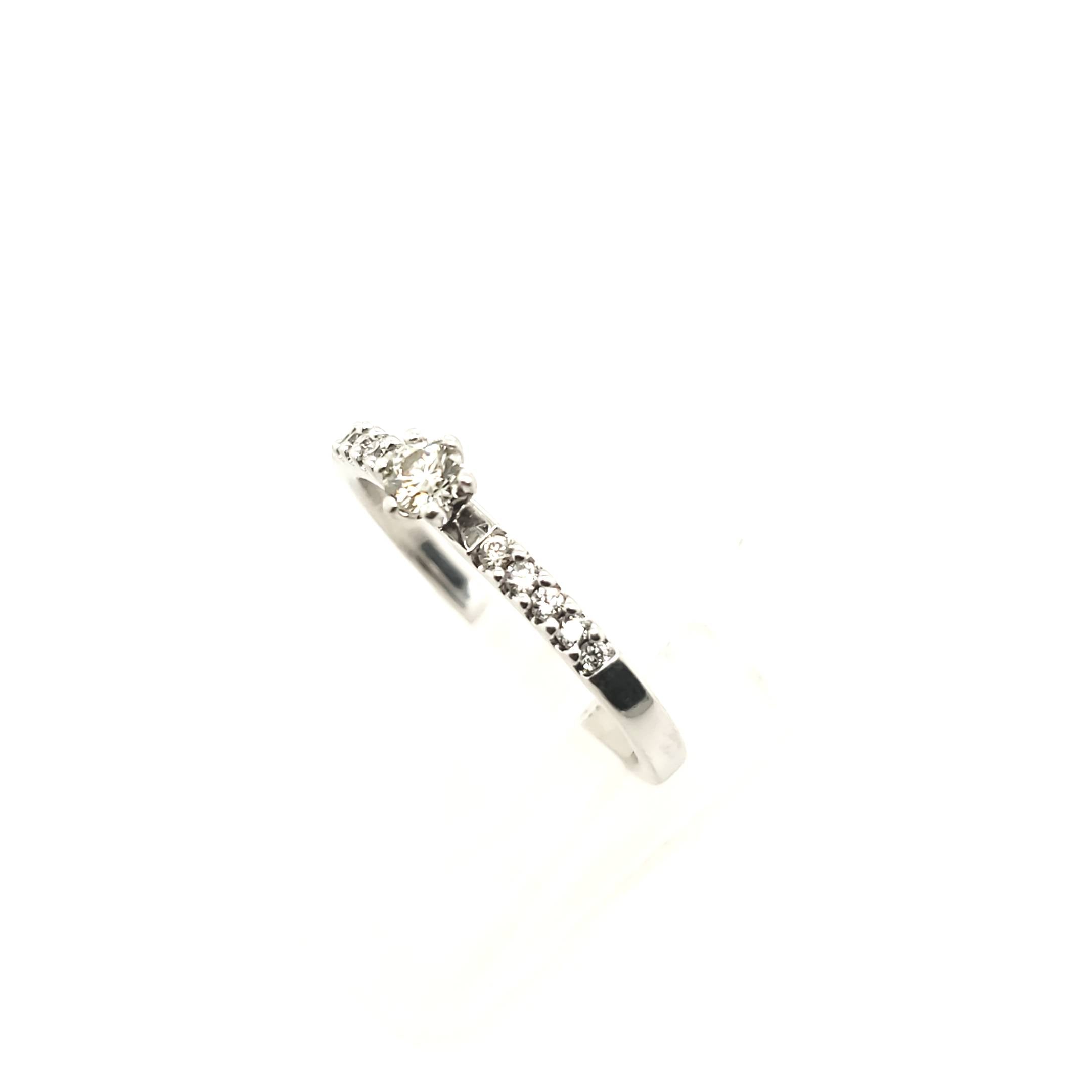 Brillant Ring Weißgold 585 14kt Größe 52 ca.0,20ct