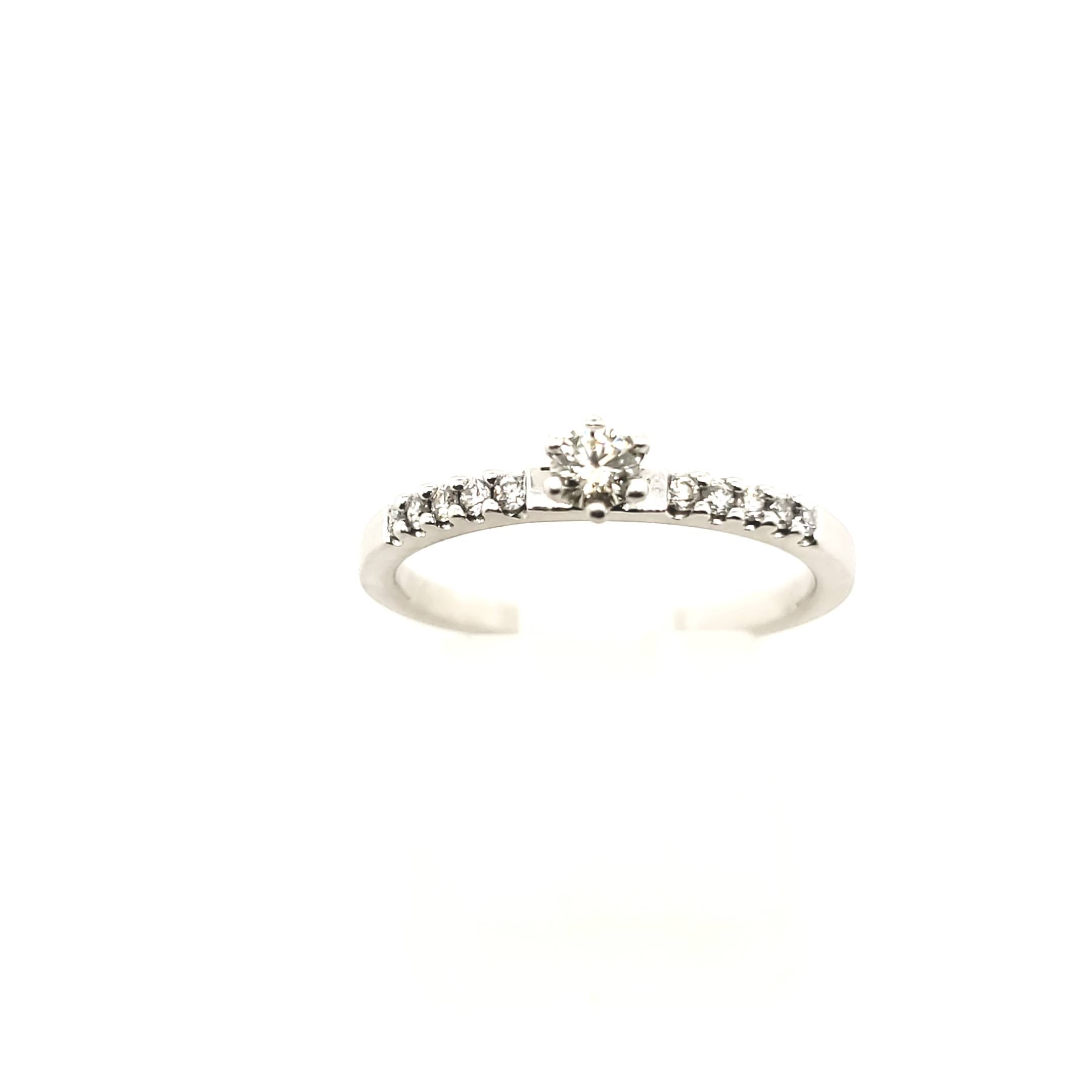 Brillant Ring Weißgold 585 14kt Größe 52 ca.0,20ct