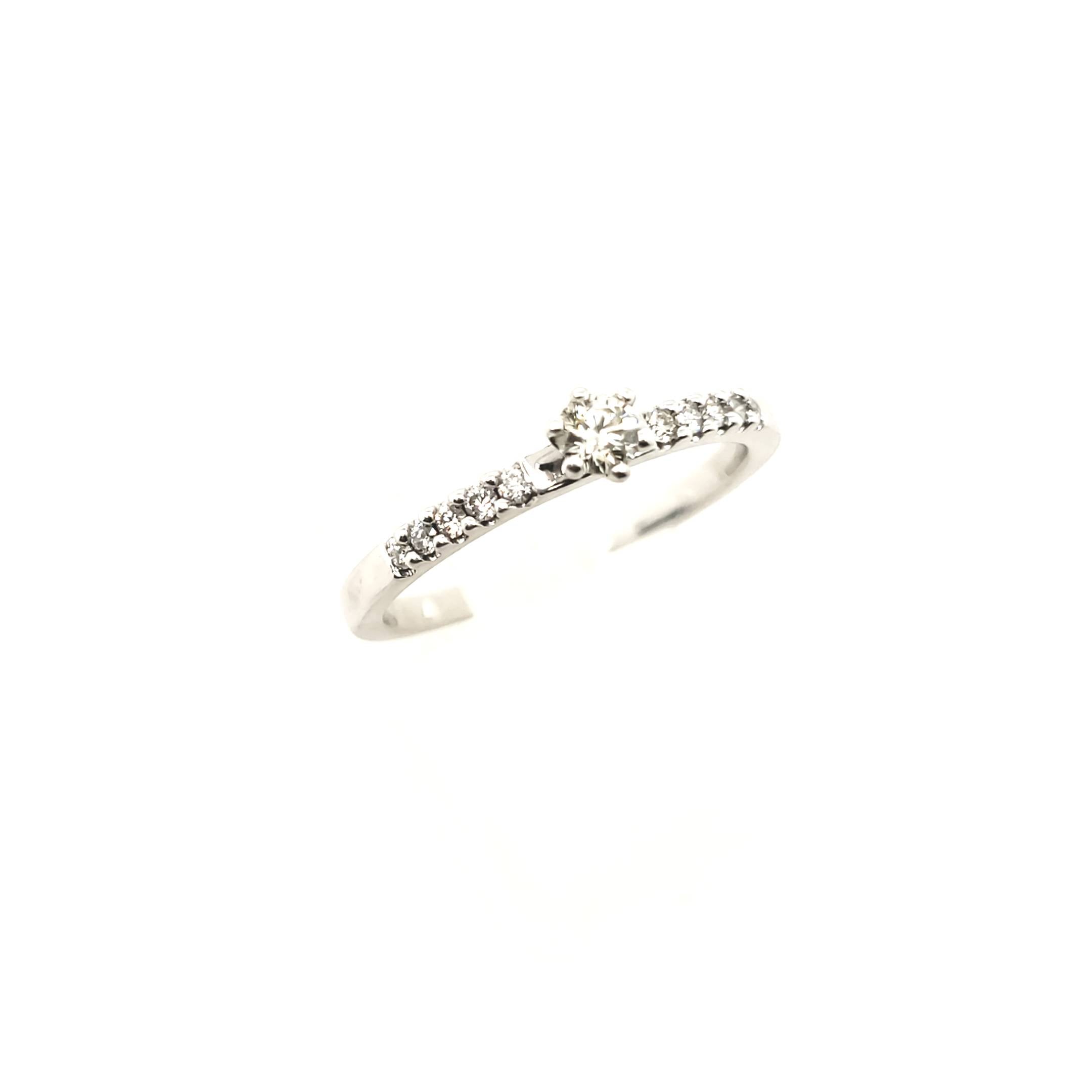 Brillant Ring Weißgold 585 14kt Größe 52 ca.0,20ct