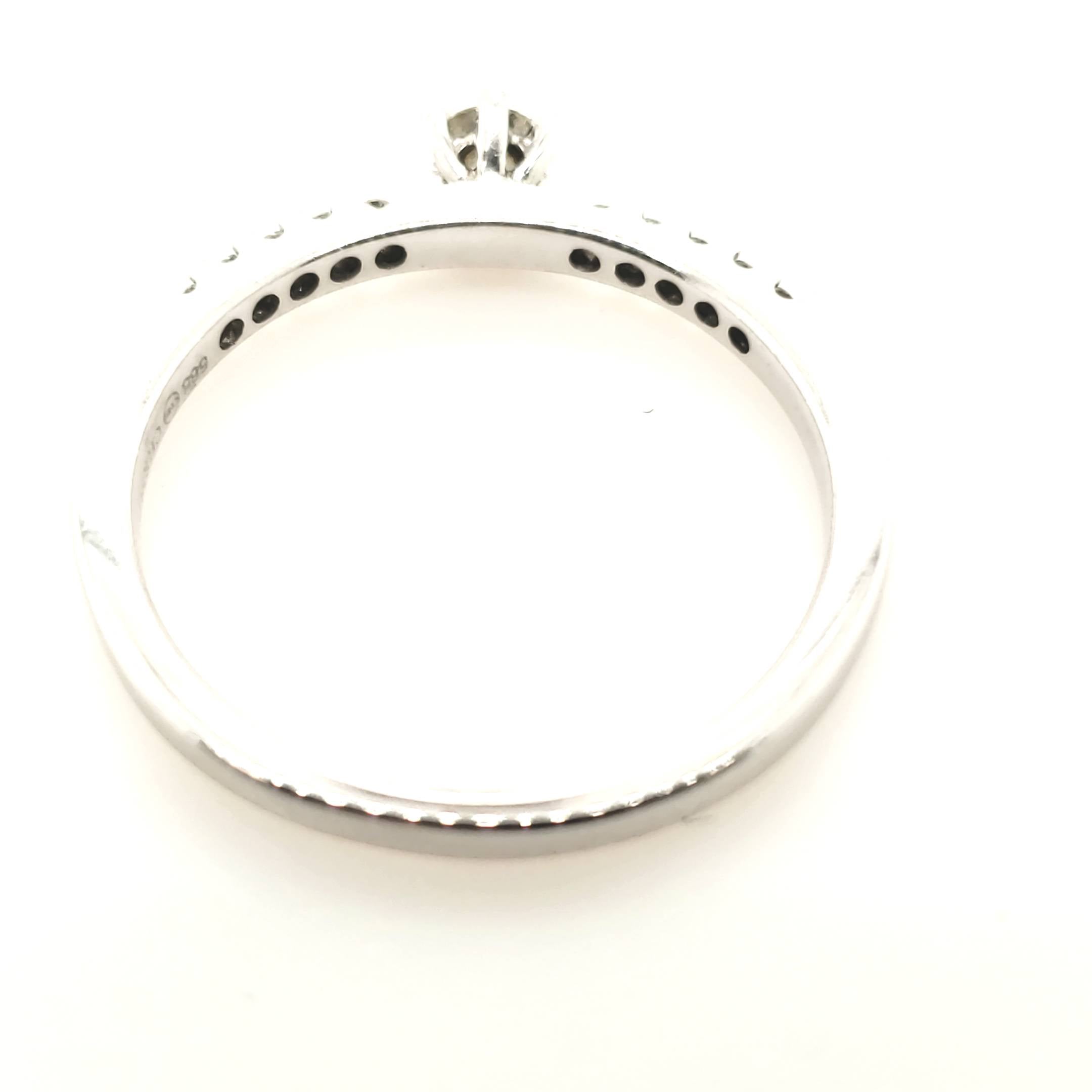 Brillant Ring Weißgold 585 14kt Größe 52 ca.0,20ct