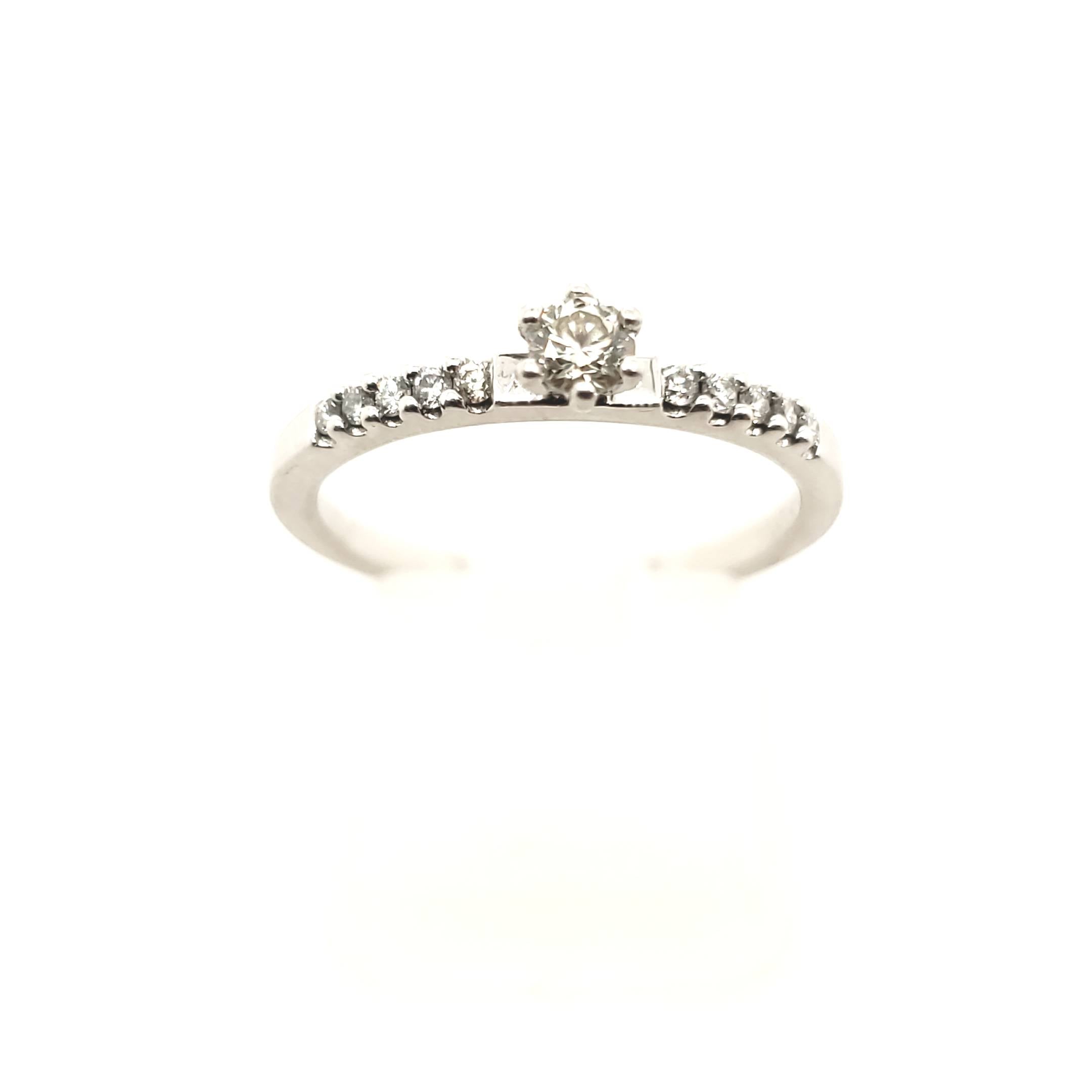 Brillant Ring Weißgold 585 14kt Größe 52 ca.0,20ct