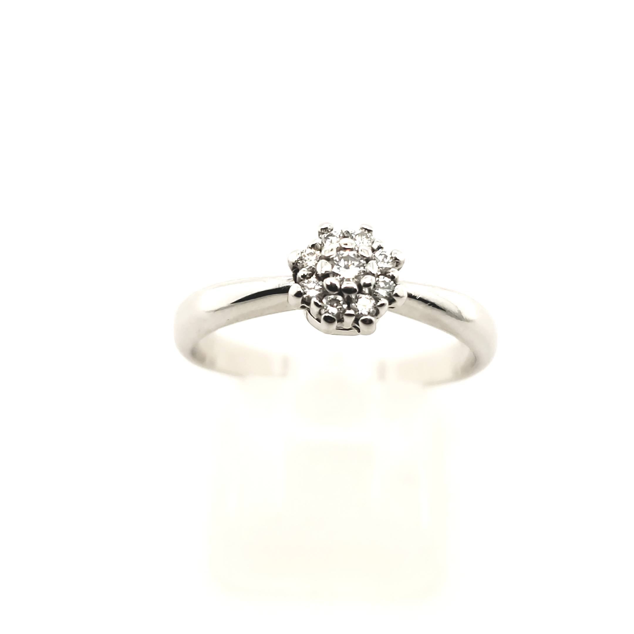 Brillant Ring Weißgold 585 14kt 9 Brillanten ca.0,13ct Größe 57