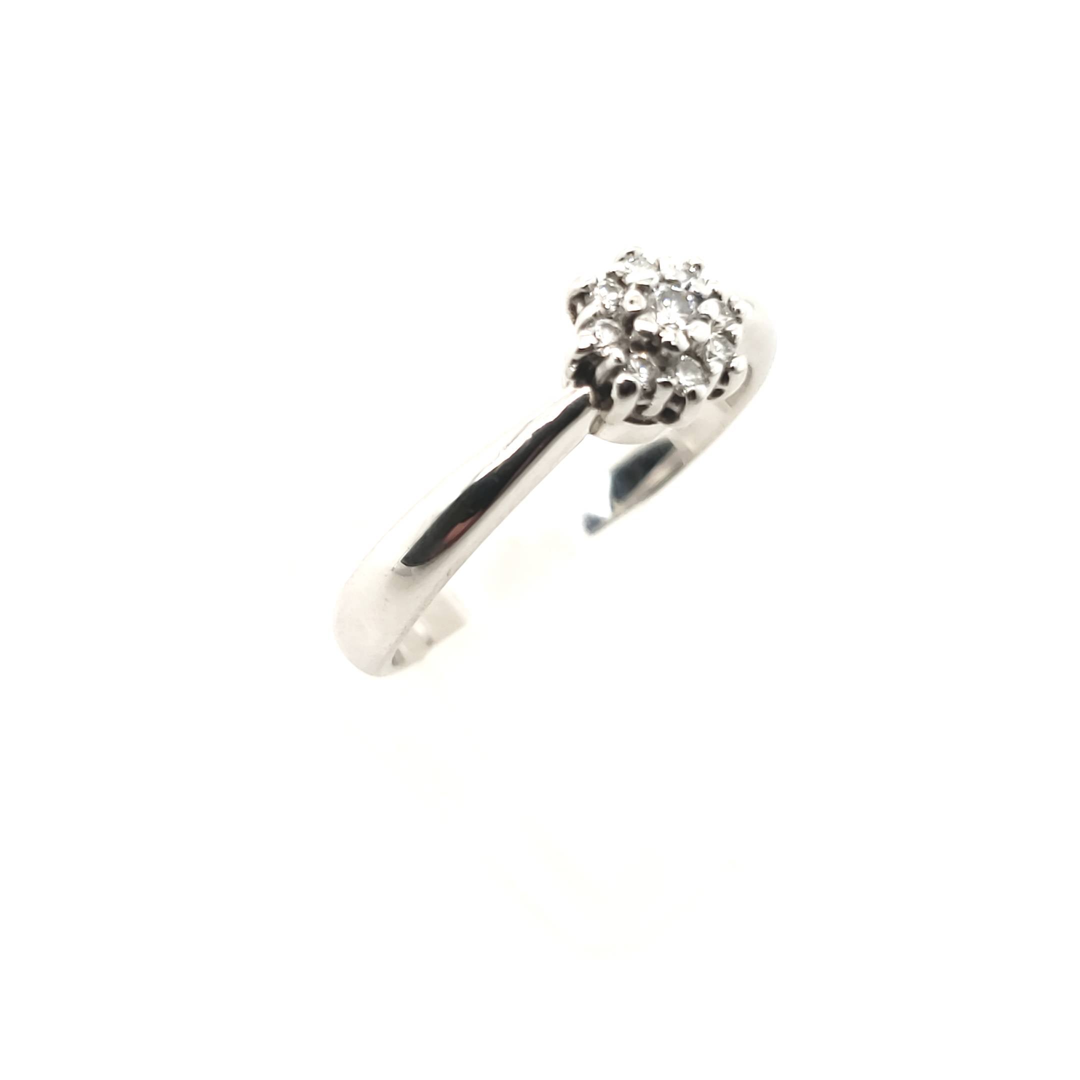 Brillant Ring Weißgold 585 14kt 9 Brillanten ca.0,13ct Größe 57