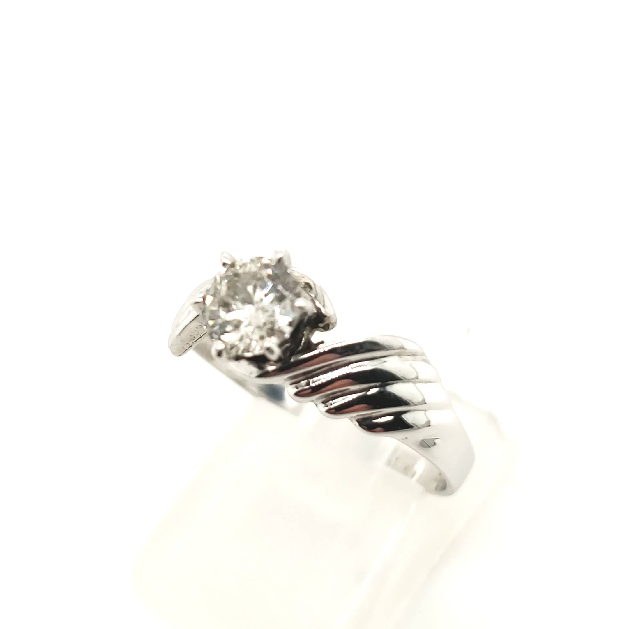 Brillant Ring Weiß Gold 585 14kt ca.0,50ct Größe 56