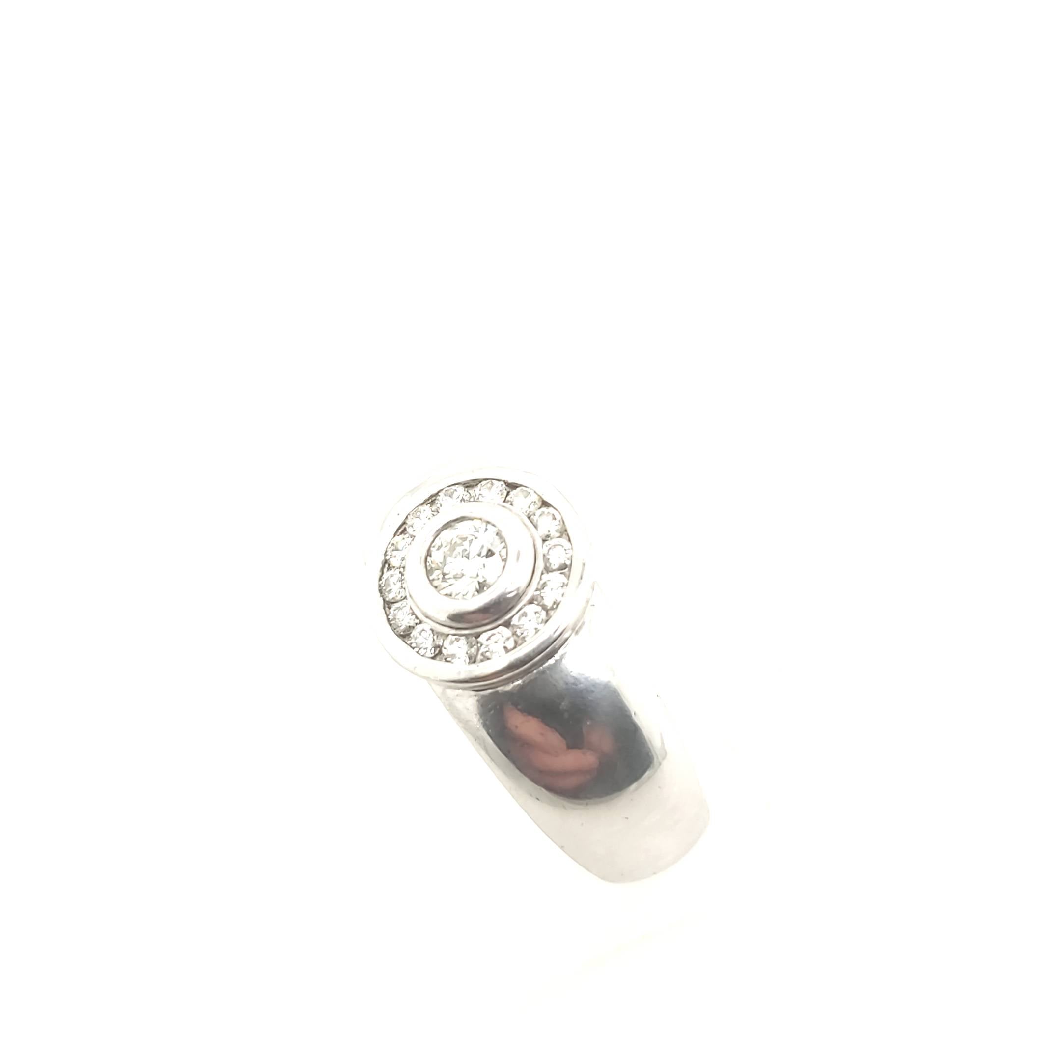 Ring Weißgold 750 18kt 18 Zirkonia Größe 53