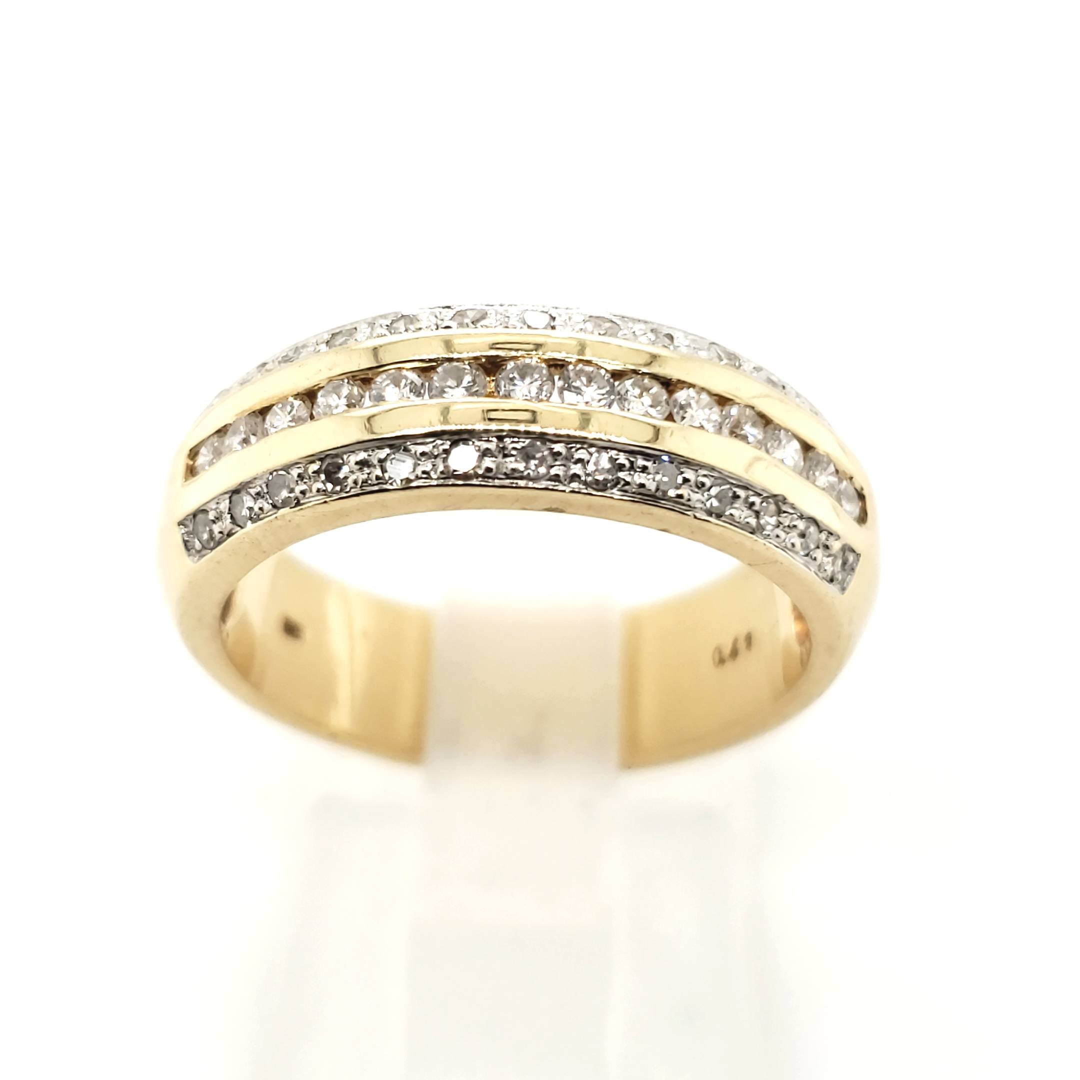 Ring Gelb Gold 585 14kt Größe 55 26 Diamanten 14 Brillanten zusammen ca.0,40ct