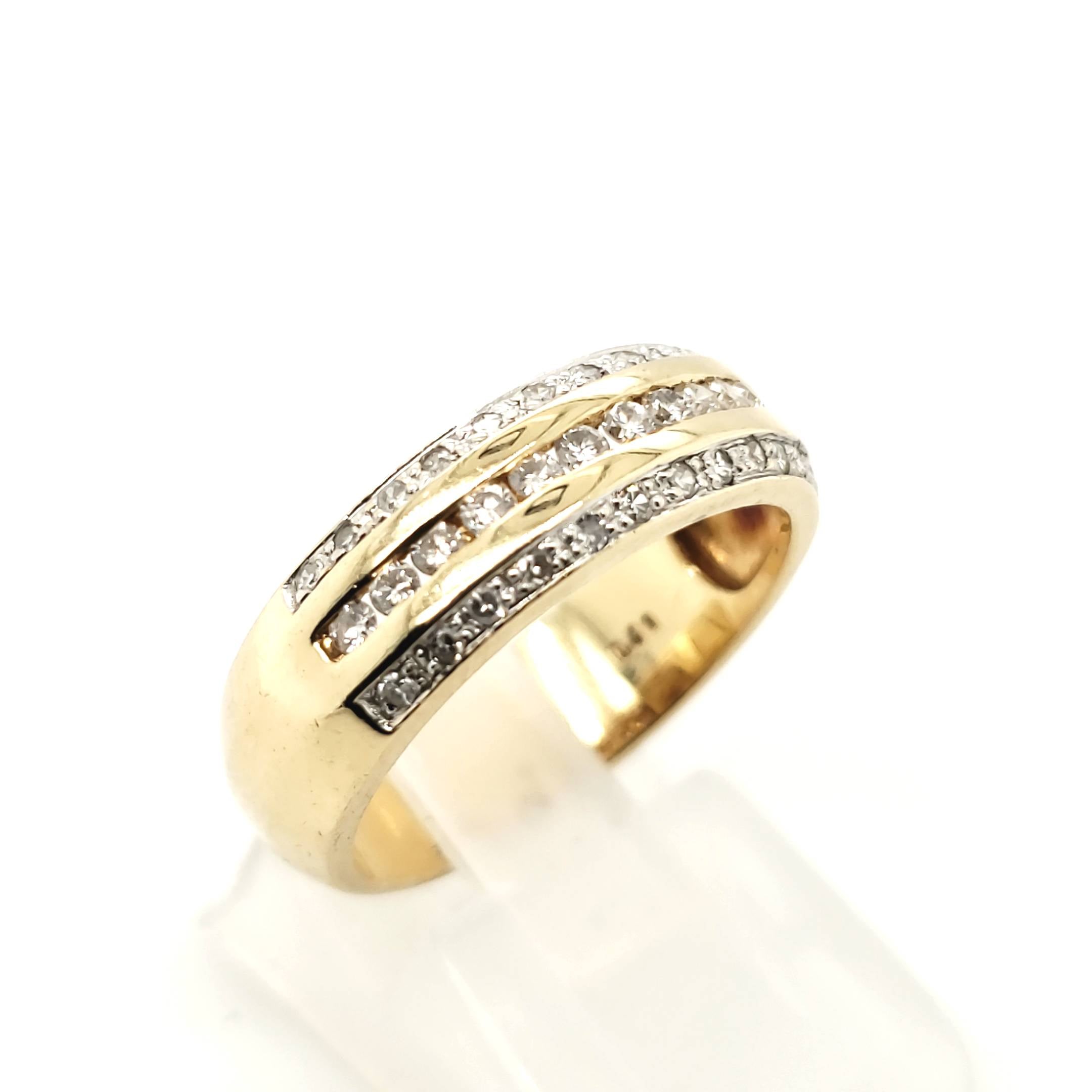 Ring Gelb Gold 585 14kt Größe 55 26 Diamanten 14 Brillanten zusammen ca.0,40ct