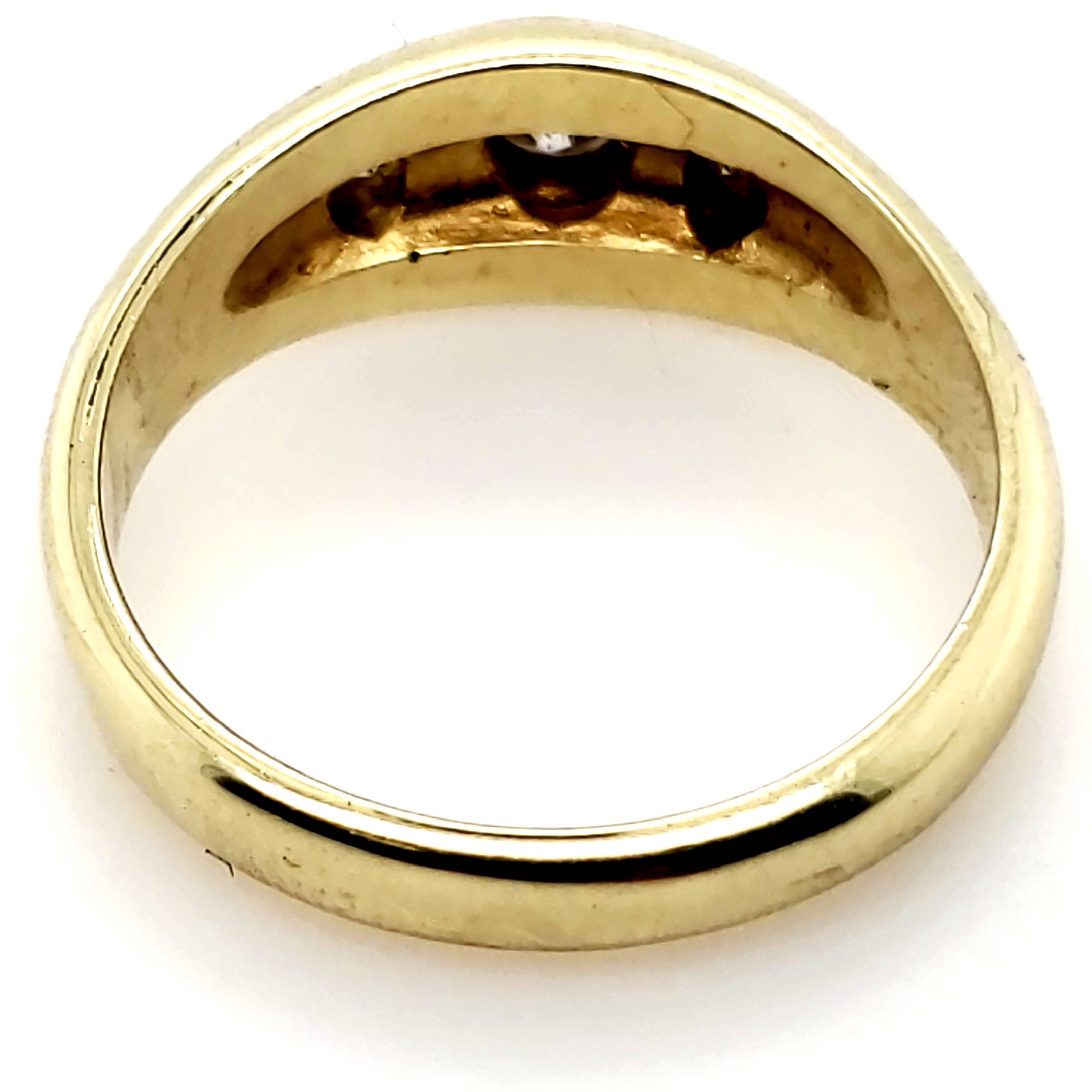 Ring Gelb Gold 585 14kt 3 Brillanten ca.0,20ct Größe 55