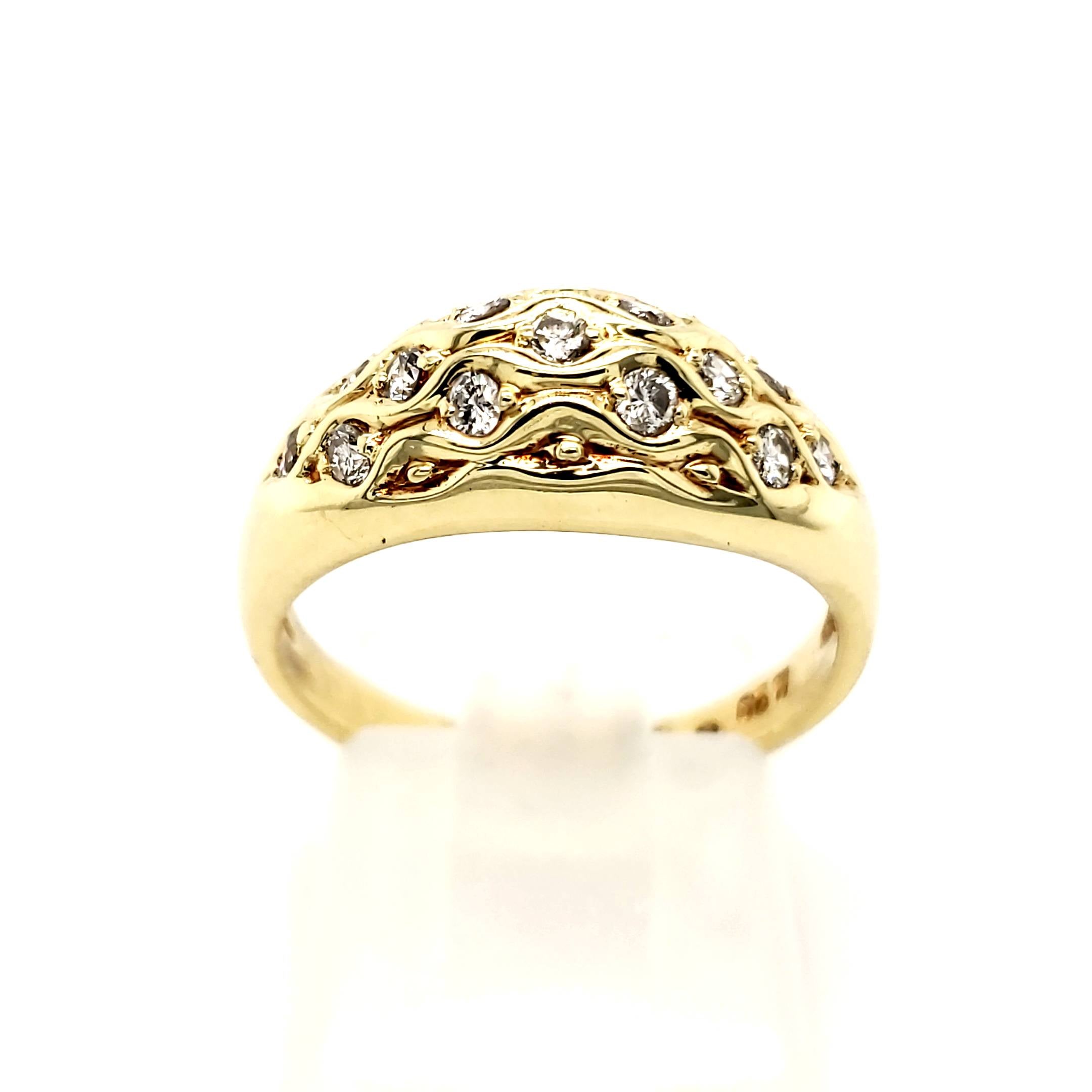 Ring Gelb Gold 585 14kt 13 Brillanten Größe 52