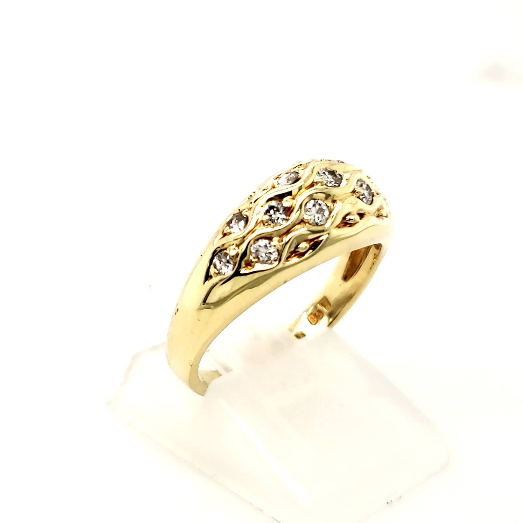 Ring Gelb Gold 585 14kt 13 Brillanten Größe 52