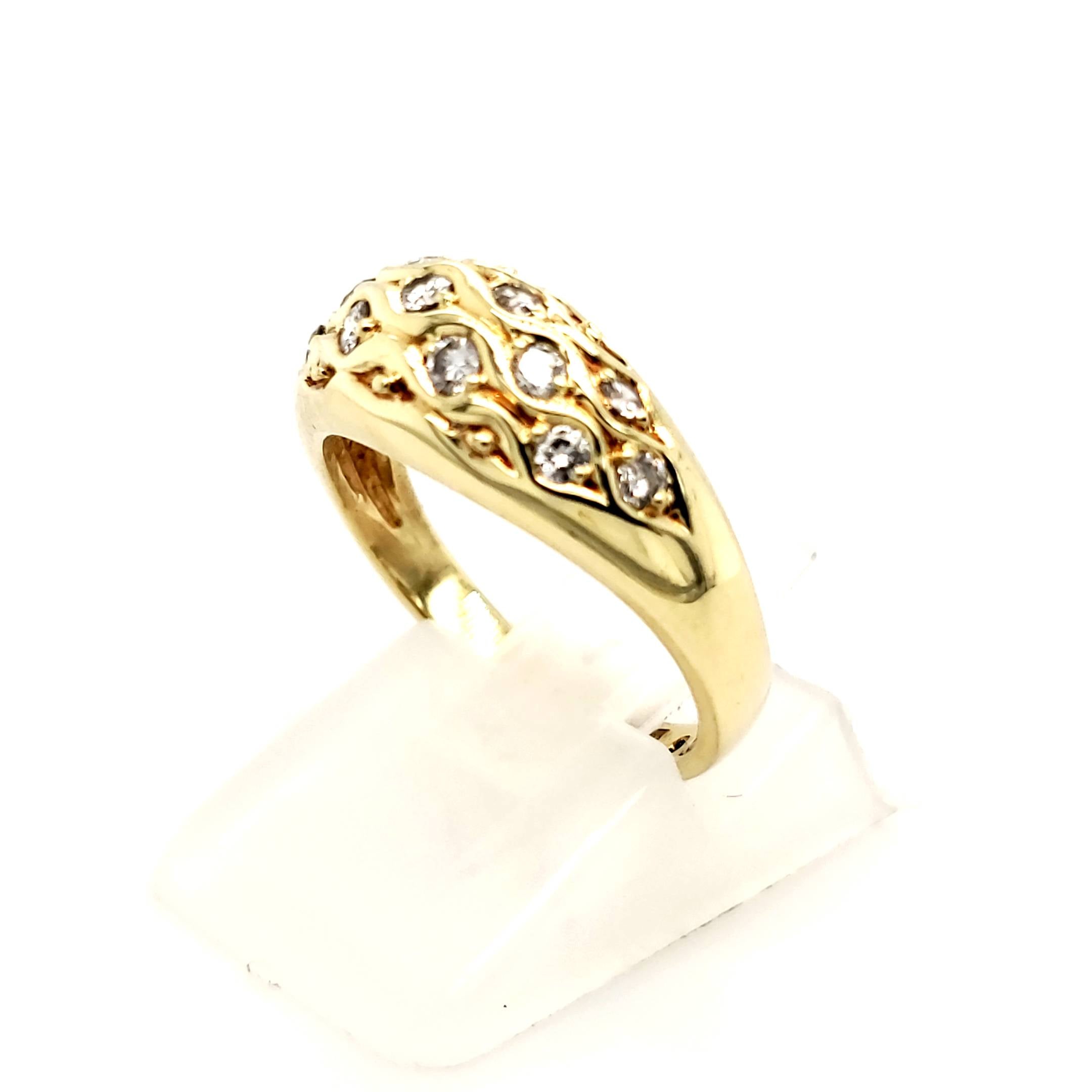 Ring Gelb Gold 585 14kt 13 Brillanten Größe 52
