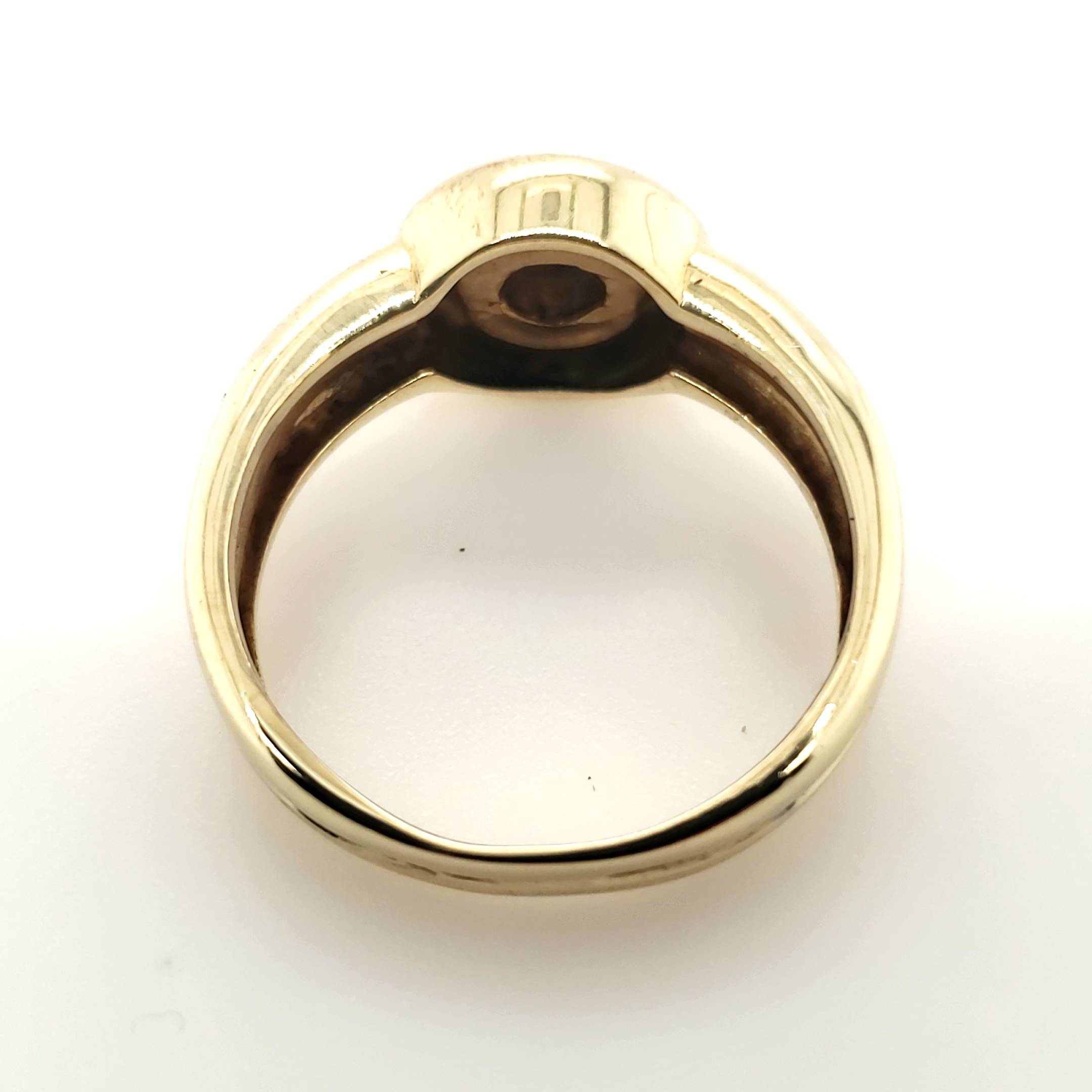 Solitär Ring Gelb Weißgold 585/14kt ca.0,10ct Größe 54