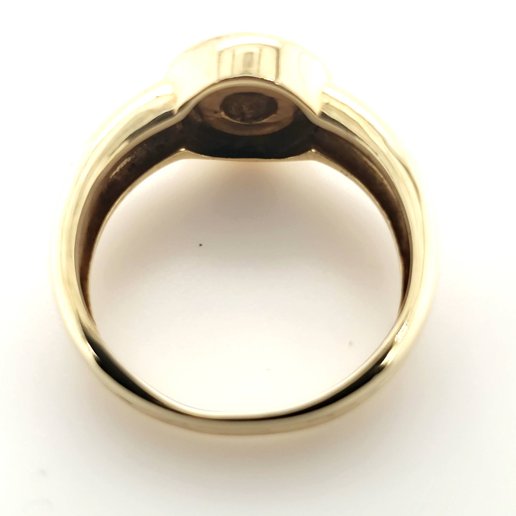 Solitär Ring Gelb Weißgold 585/14kt ca.0,10ct Größe 54
