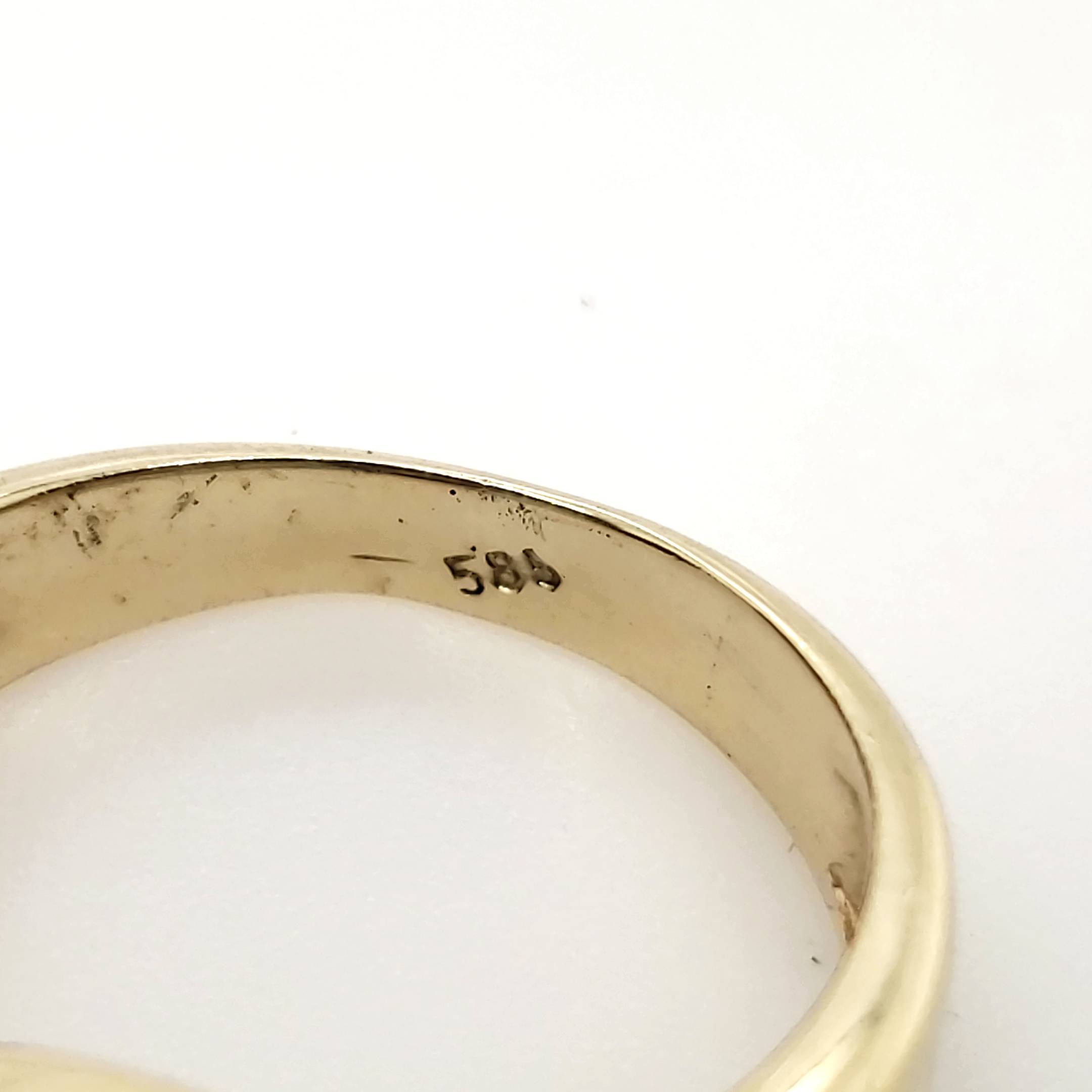 Solitär Ring Gelb Weißgold 585/14kt ca.0,10ct Größe 54