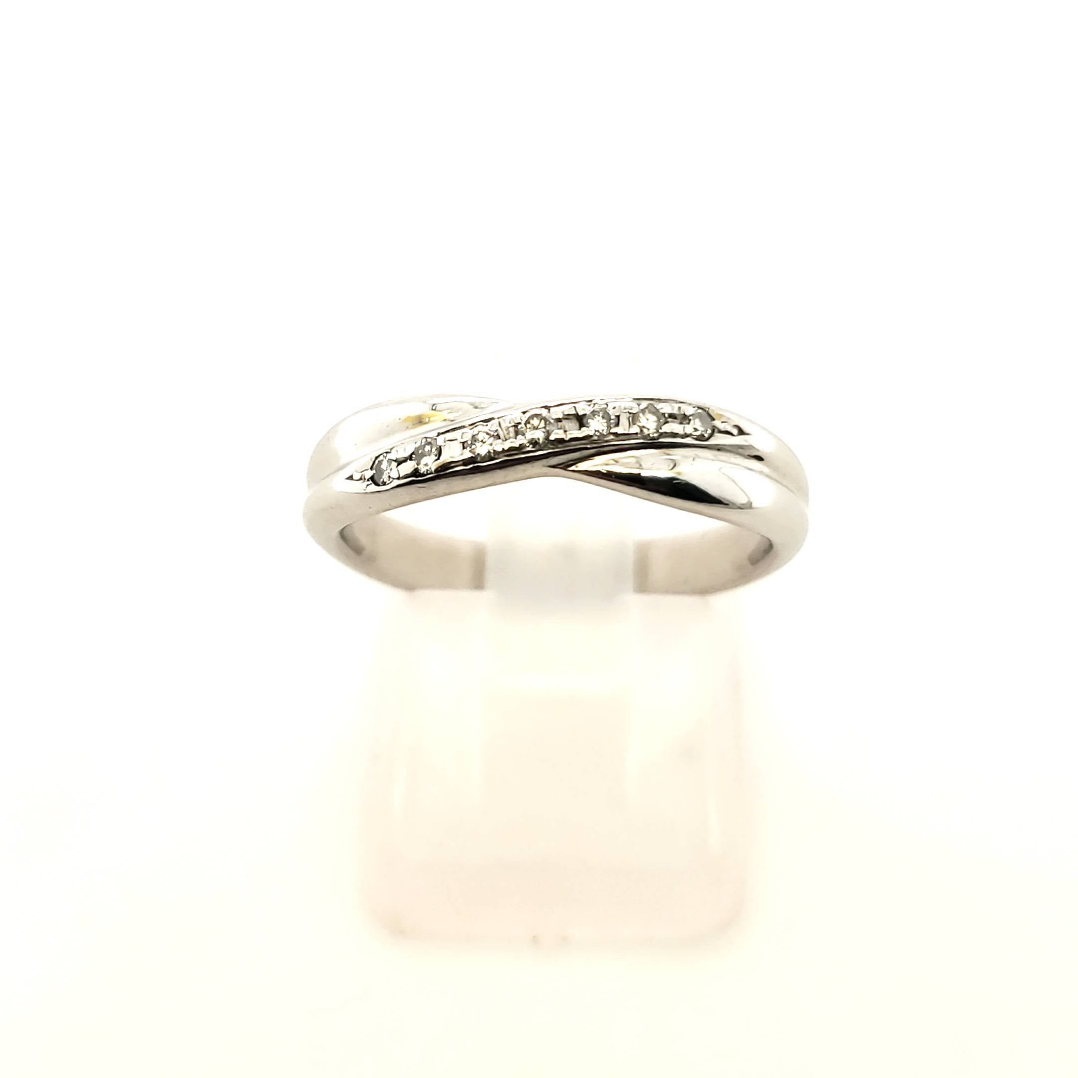 Ring Platin 1000er 7 Brillanten ca. 0,16ct Größe 54