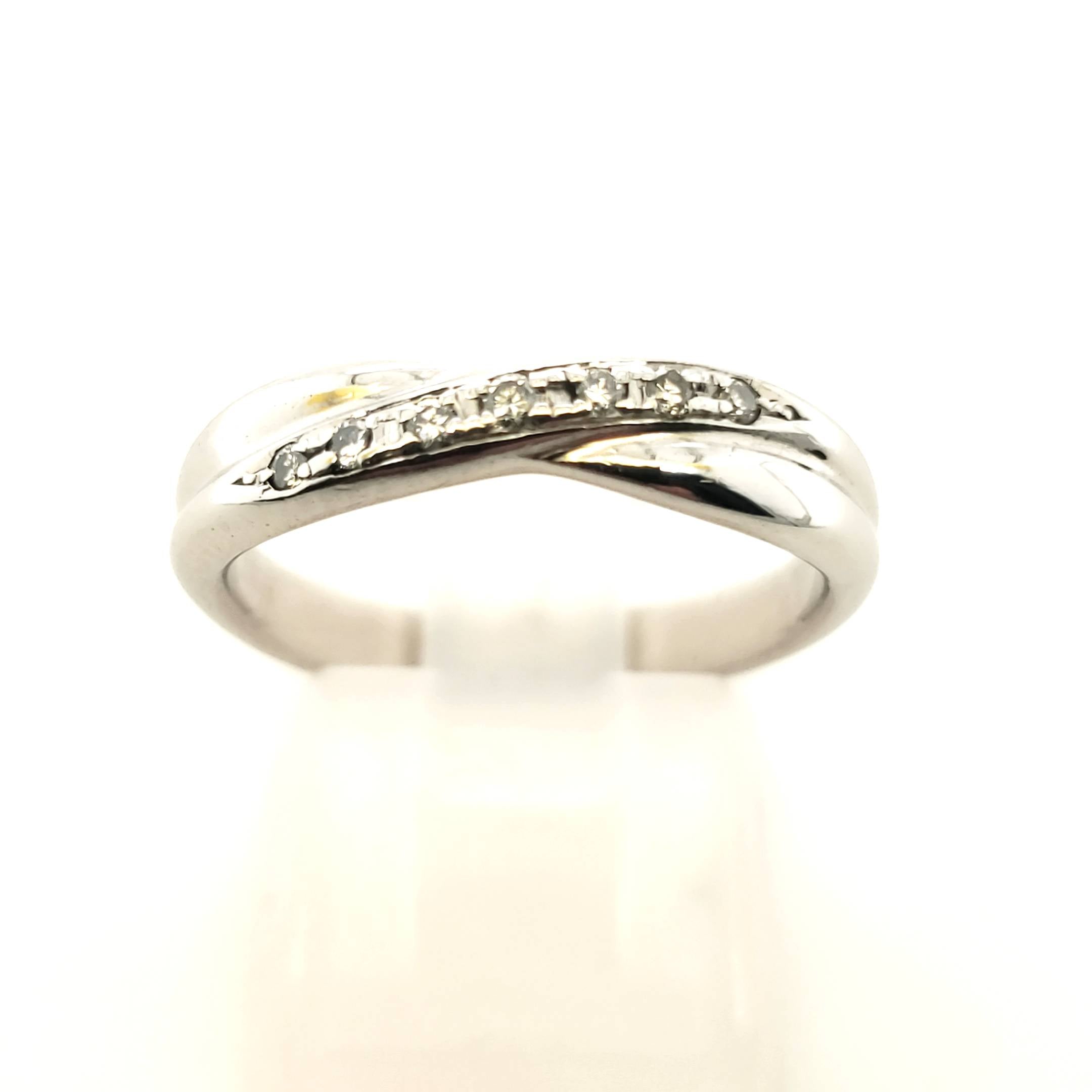 Ring Platin 1000er 7 Brillanten ca. 0,16ct Größe 54
