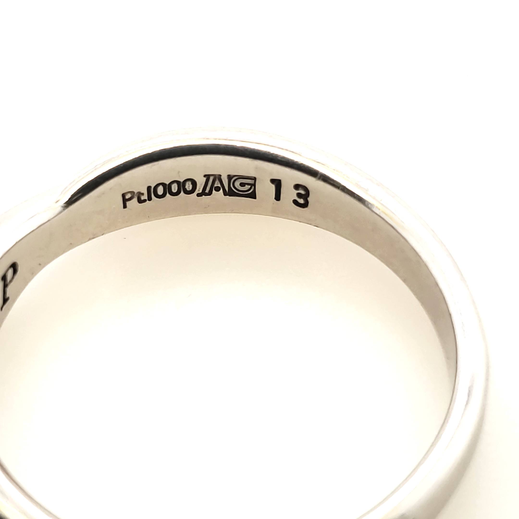 Ring Platin 1000er 7 Brillanten ca. 0,16ct Größe 54