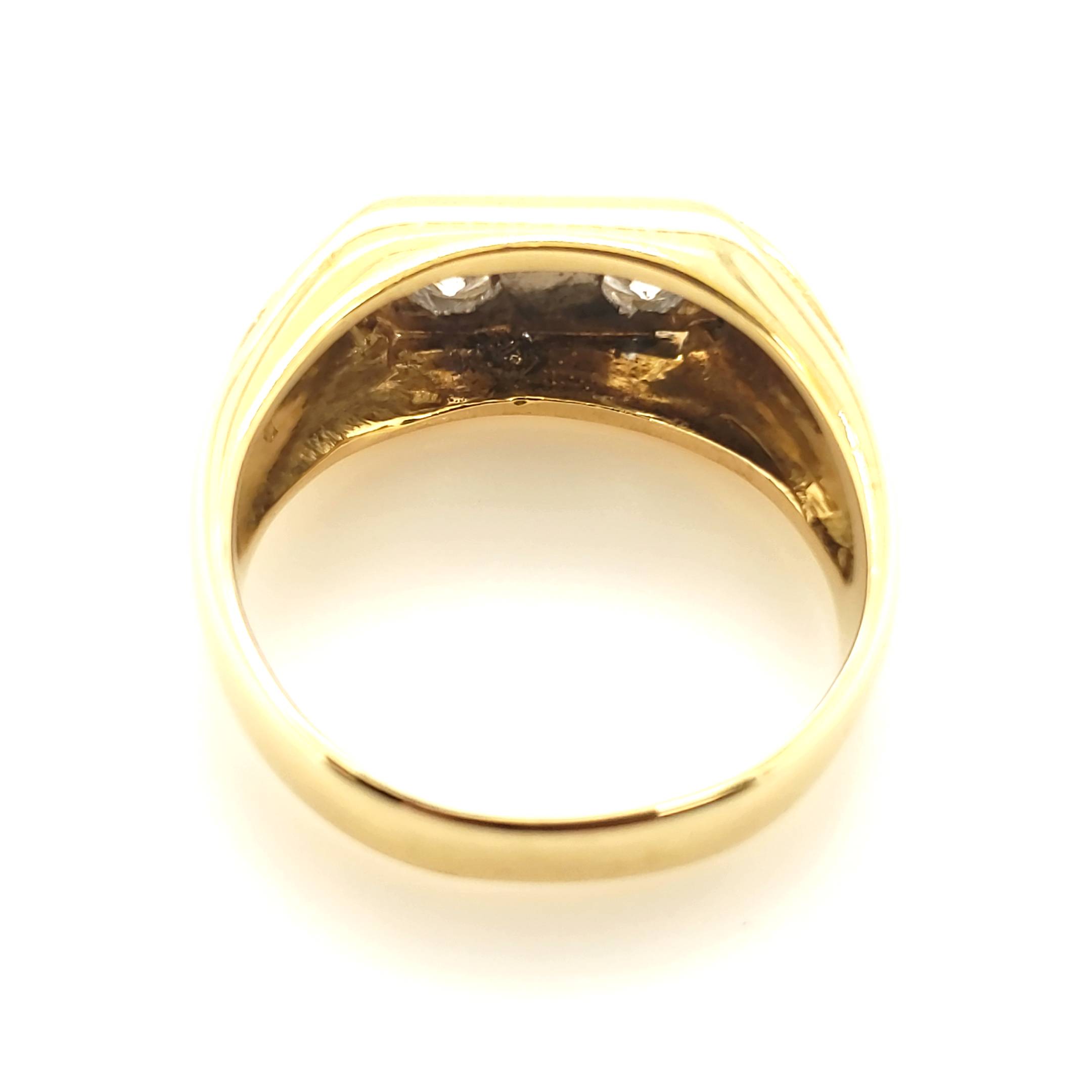 Ring Gelb Weißgold 750 18kt 2 Brillanten ca.0,40ct Größe 58