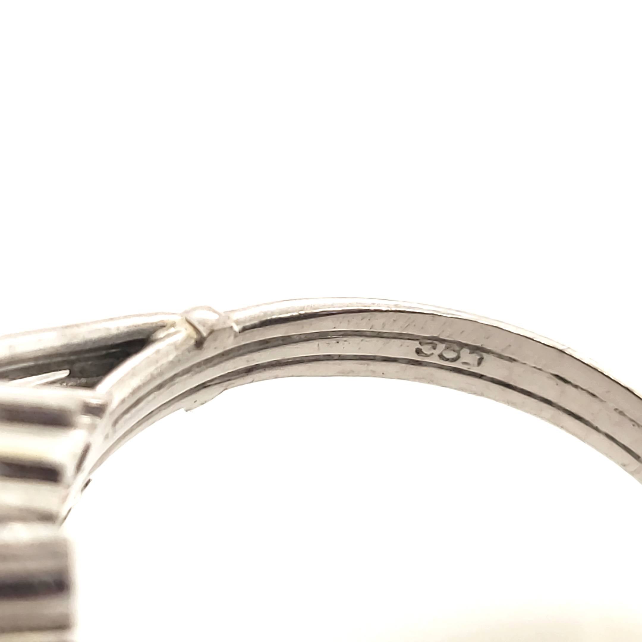 Damenring Weißgold 585 mit Diamanten und lila Farbstein Gr.57