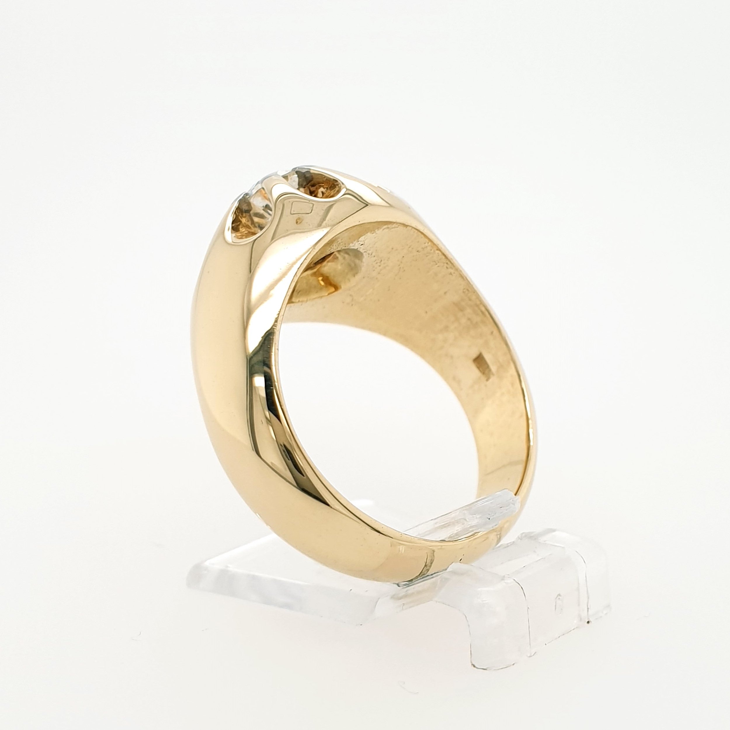 Diamant Solitär Belcher Ring 585 Gelbgold 14kt Gr. 57