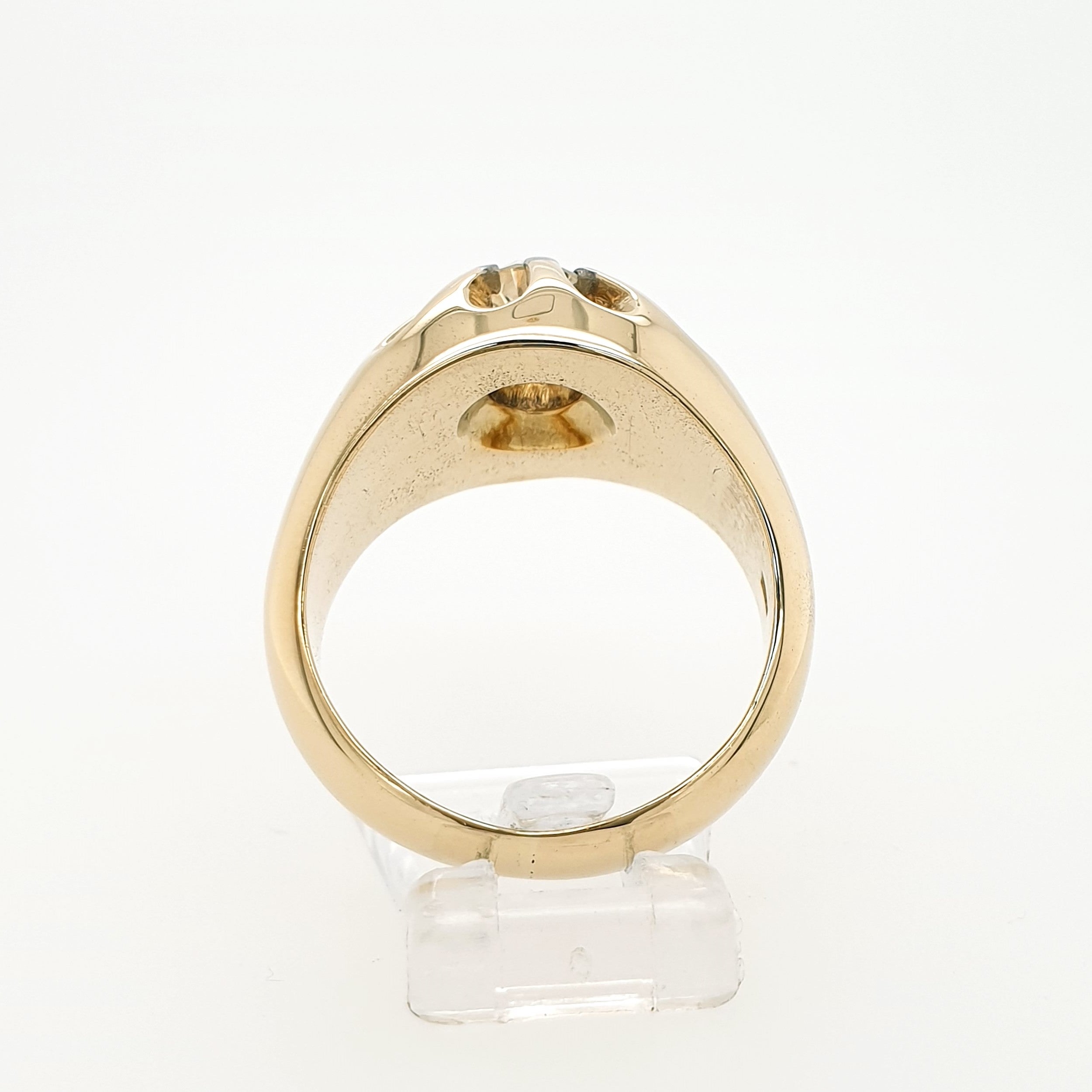Diamant Solitär Belcher Ring 585 Gelbgold 14kt Gr. 57