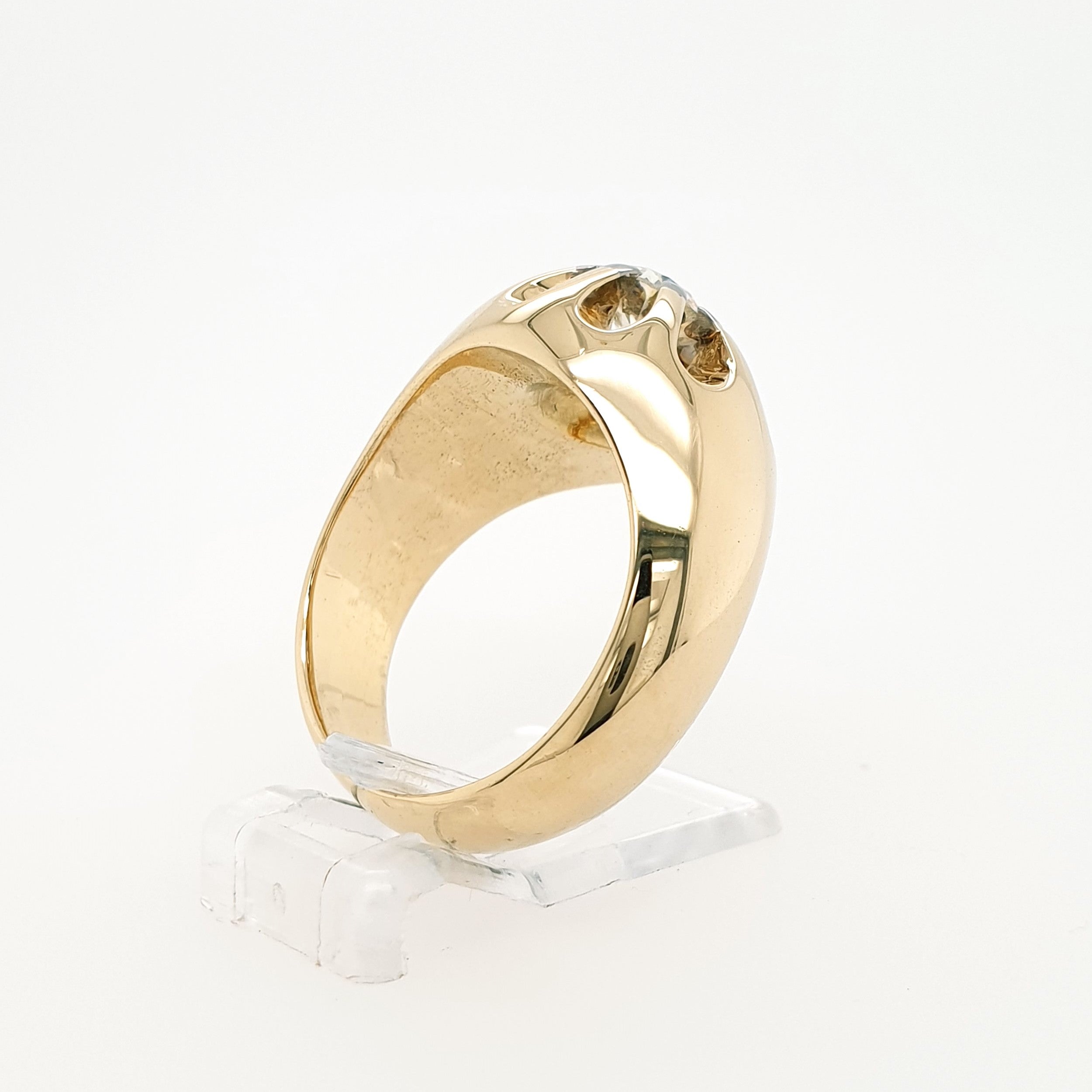 Diamant Solitär Belcher Ring 585 Gelbgold 14kt Gr. 57