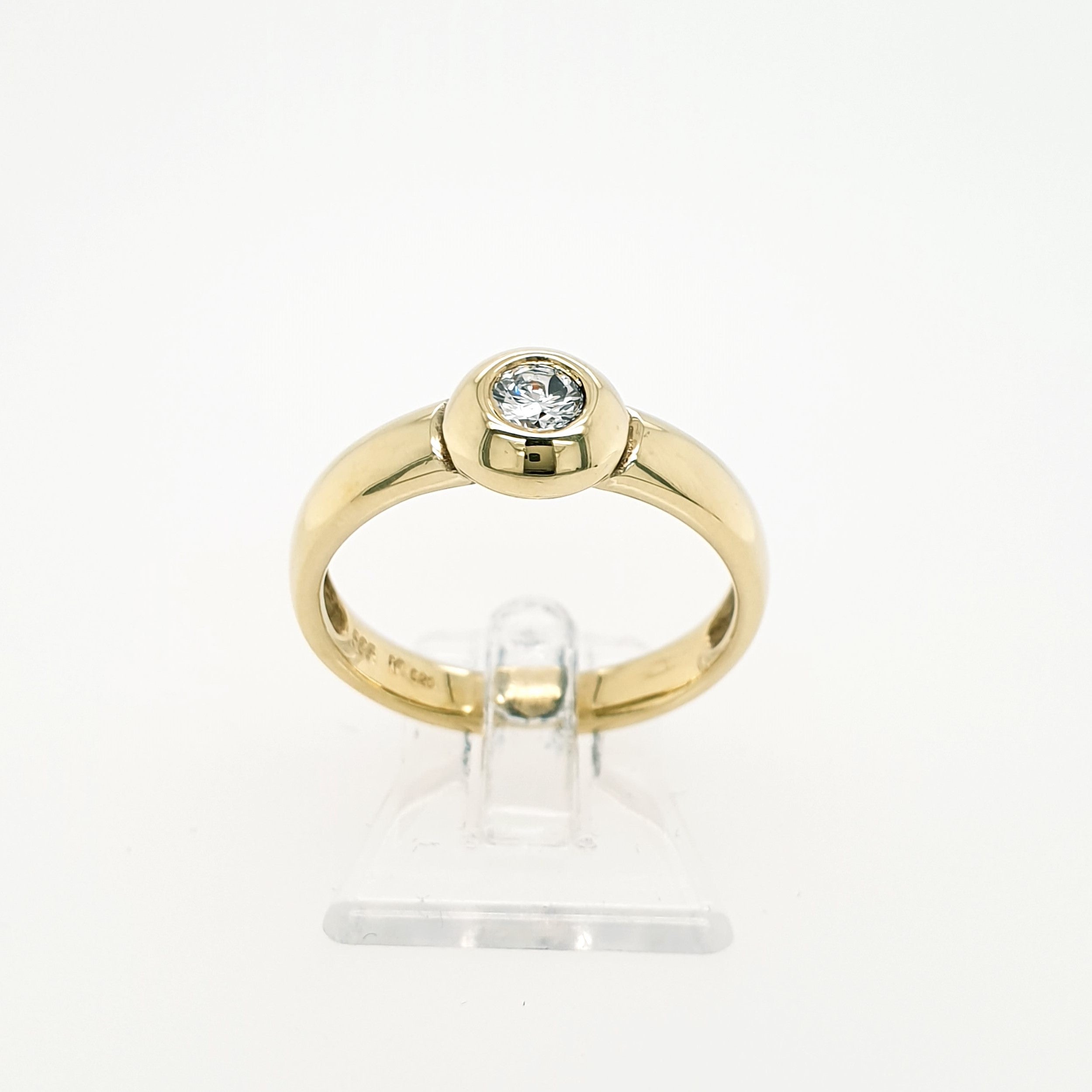 Brillant Solitär Ring 585 Gelbgold 14kt Gr.55
