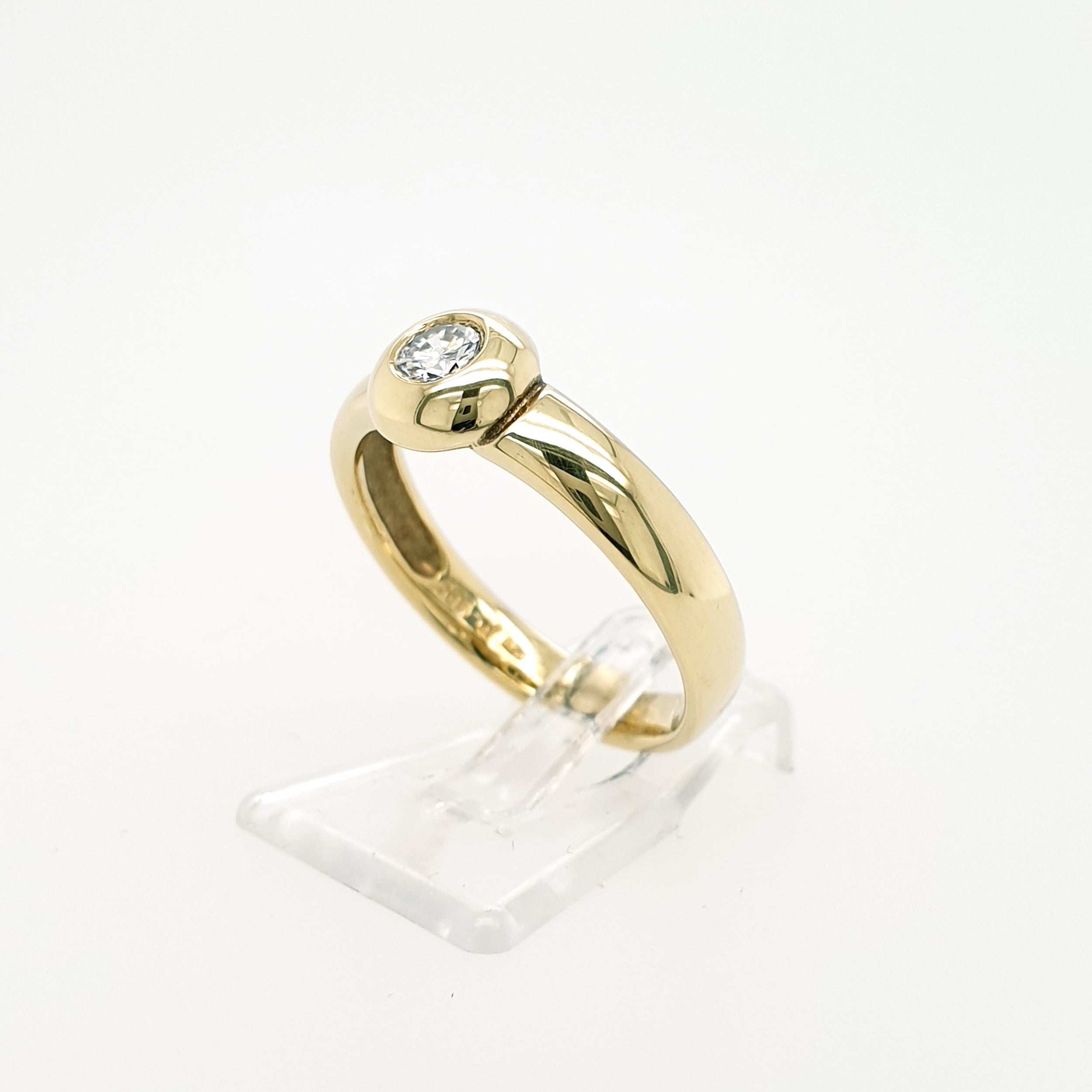 Brillant Solitär Ring 585 Gelbgold 14kt Gr.55
