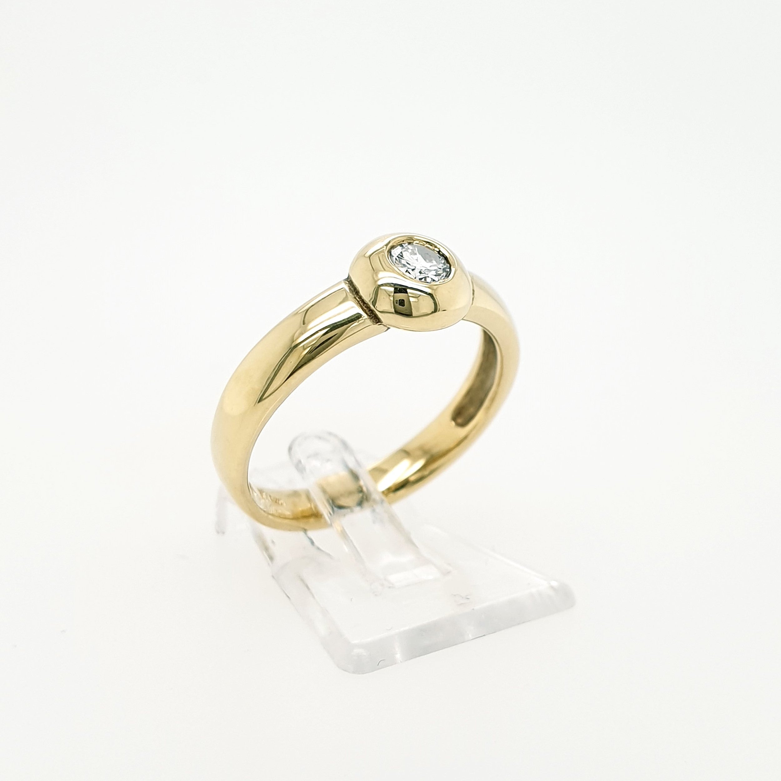 Brillant Solitär Ring 585 Gelbgold 14kt Gr.55