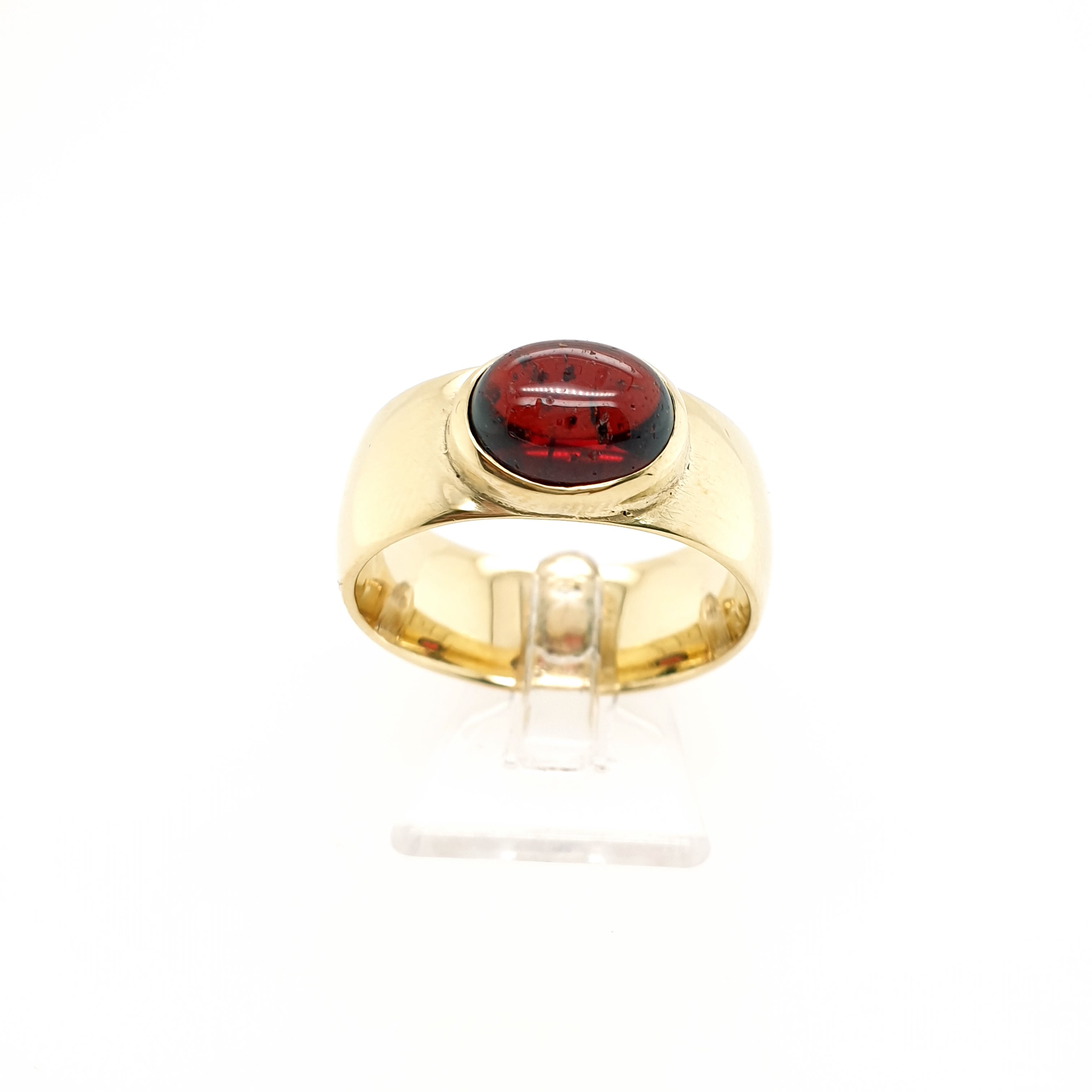 Gold Ring mit rotem Farbstein 585 14kt Gr.60