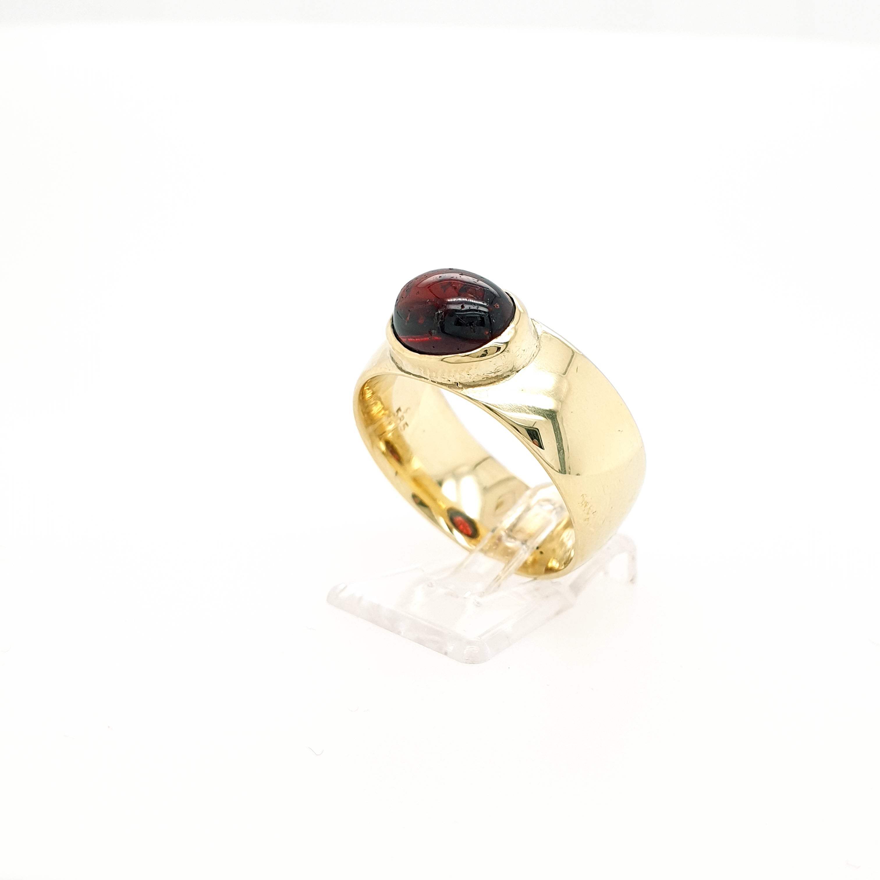 Gold Ring mit rotem Farbstein 585 14kt Gr.60