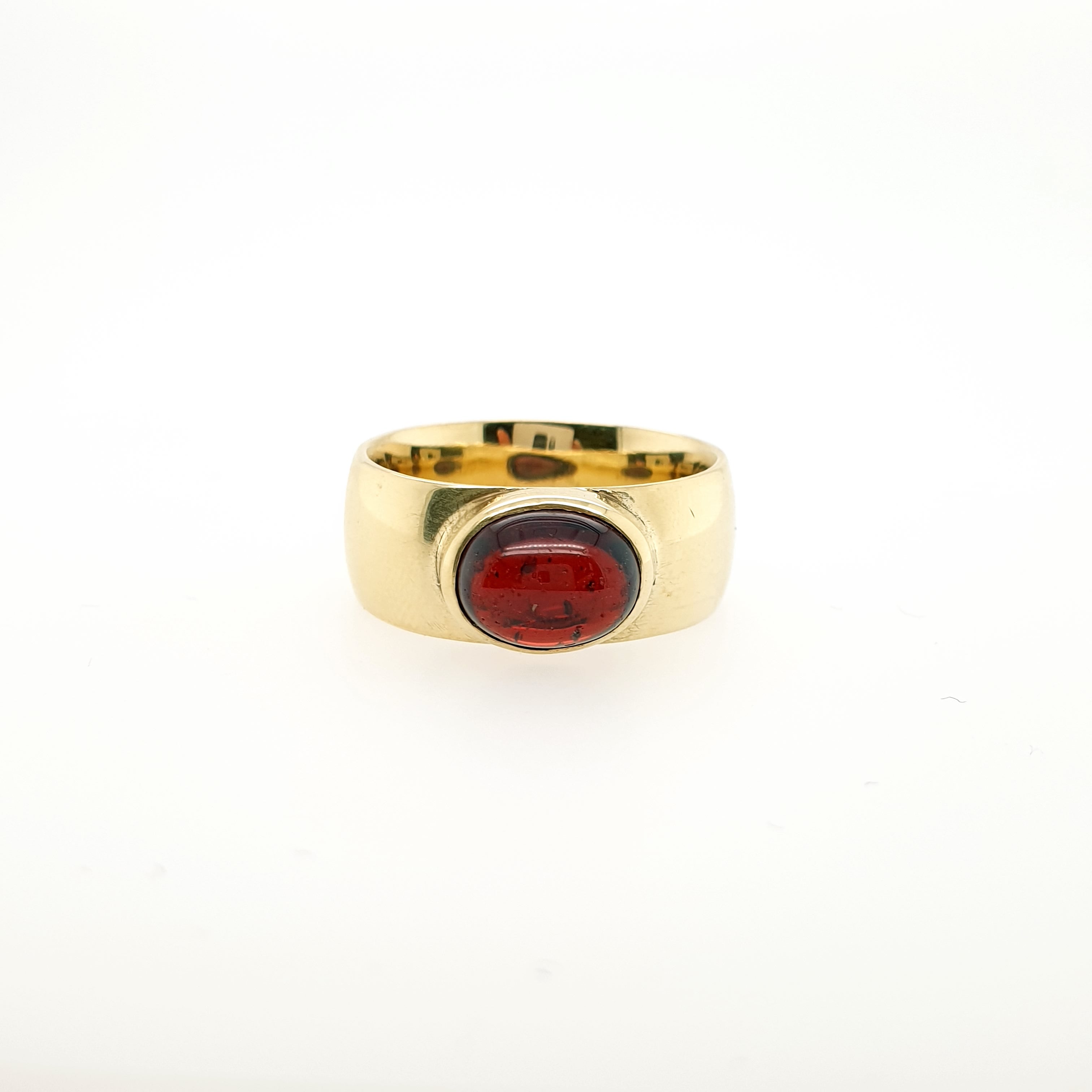 Gold Ring mit rotem Farbstein 585 14kt Gr.60