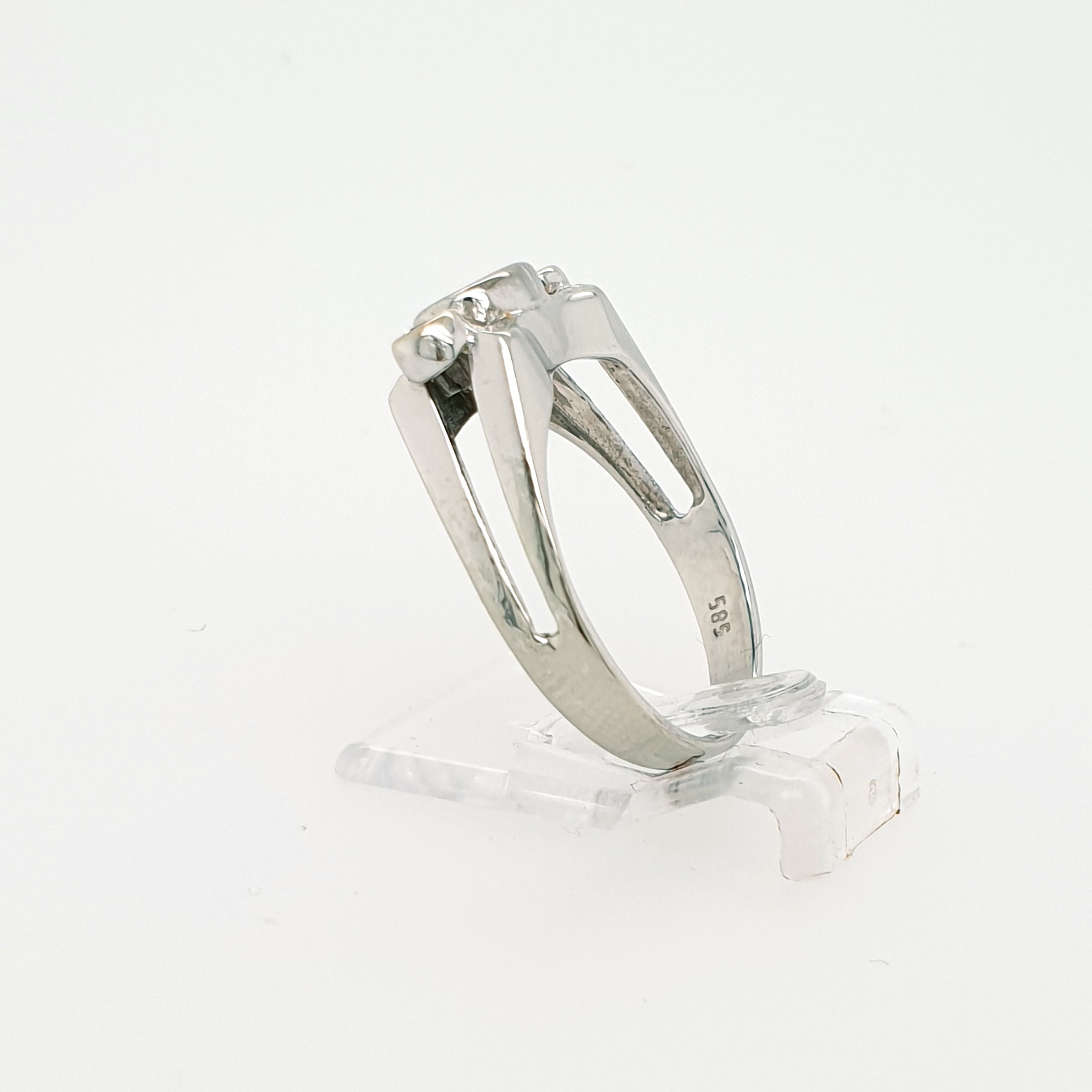 Weißgold Ring mit Smaragd & Brillant 585 14kt Gr.55