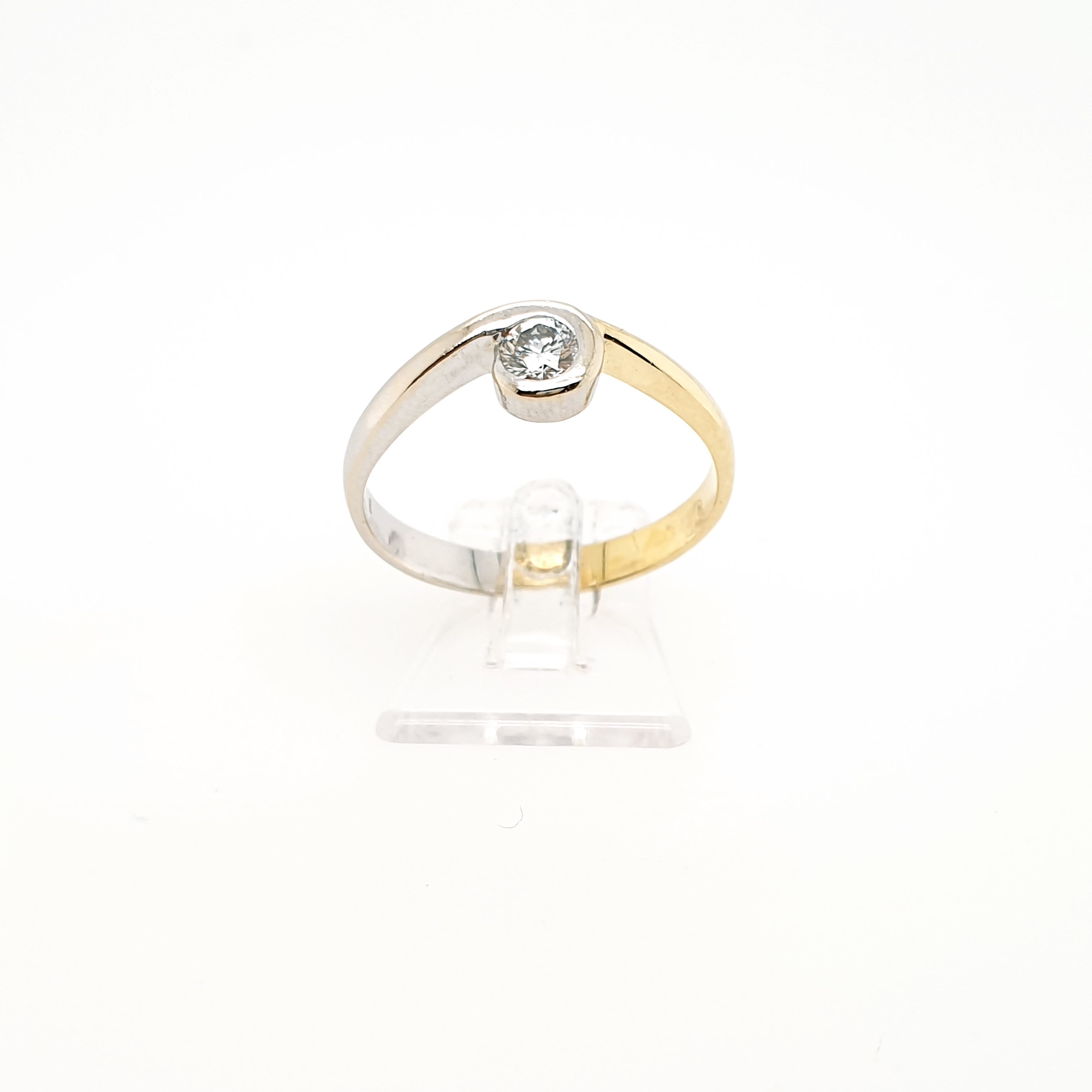 Bicolor Brillant Weiß Gold Ring 585 offers 14 Kt 0,03 Ct www.juweliero.d