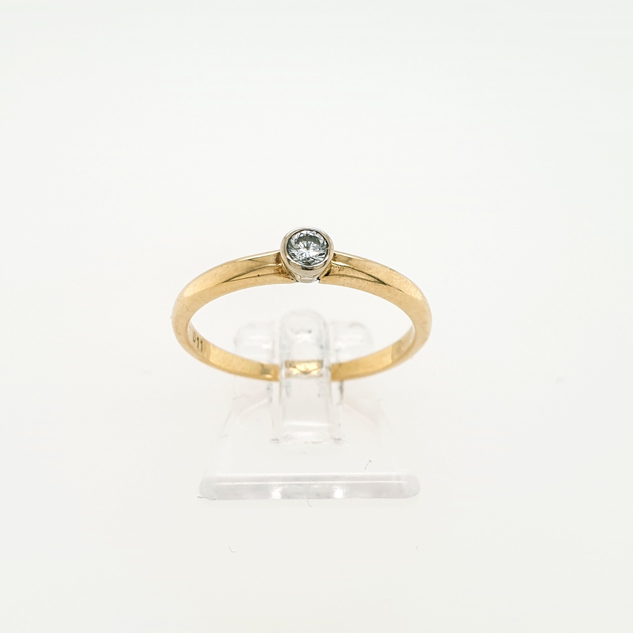 Brillant 0,1ct Ring 585 Gelbgold 14kt Gr.56