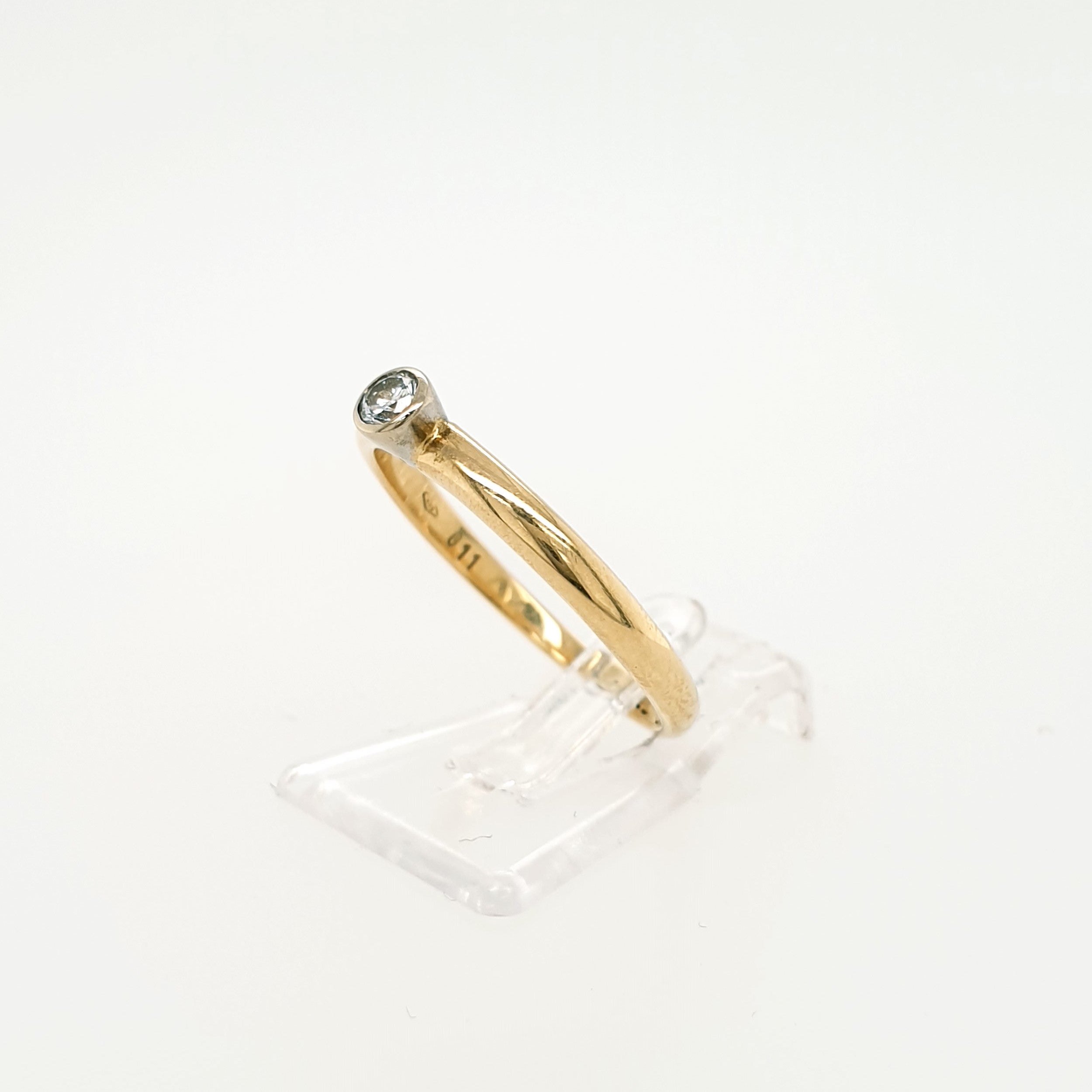Brillant 0,1ct Ring 585 Gelbgold 14kt Gr.56