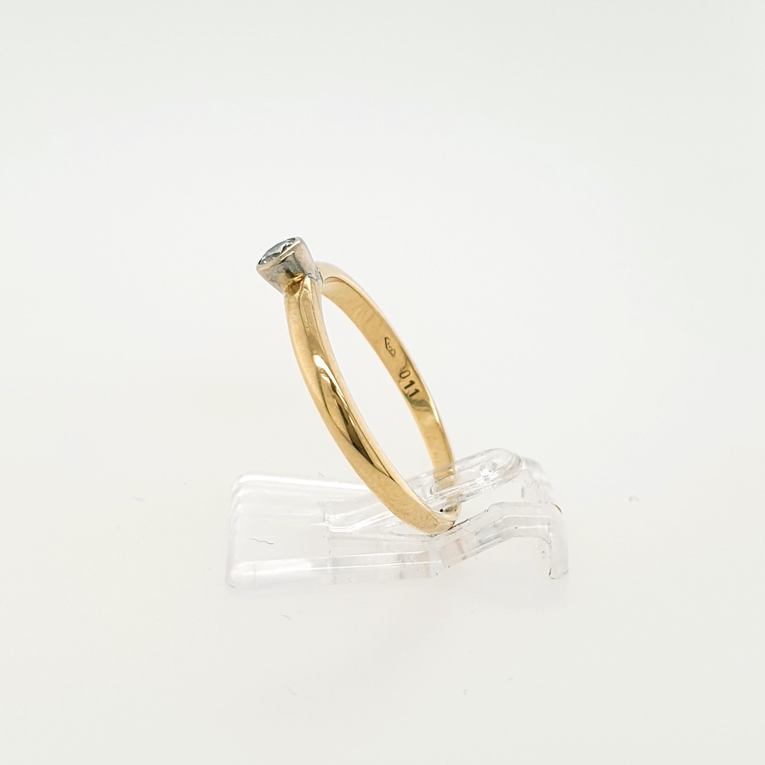 Brillant 0,1ct Ring 585 Gelbgold 14kt Gr.56