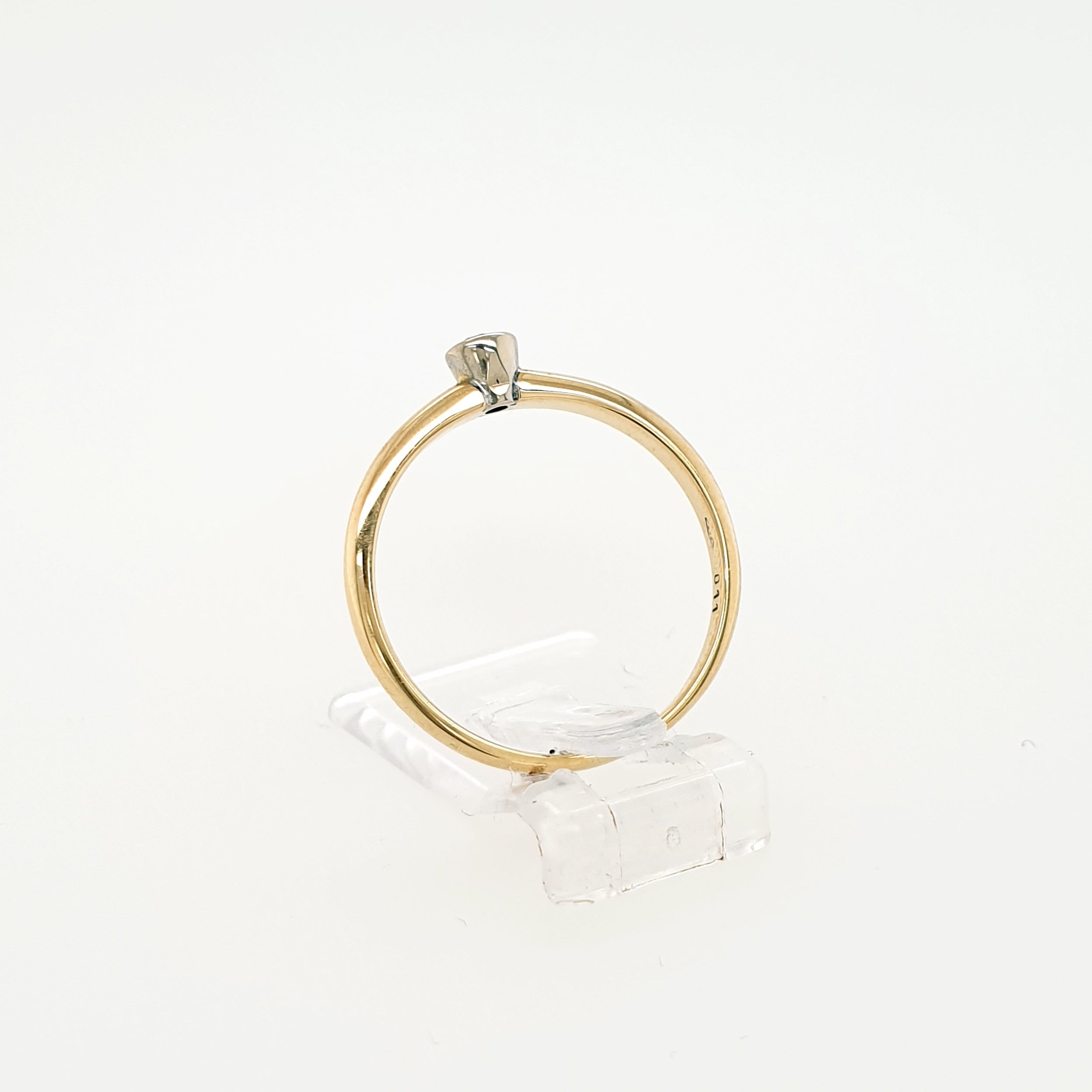 Brillant 0,1ct Ring 585 Gelbgold 14kt Gr.56