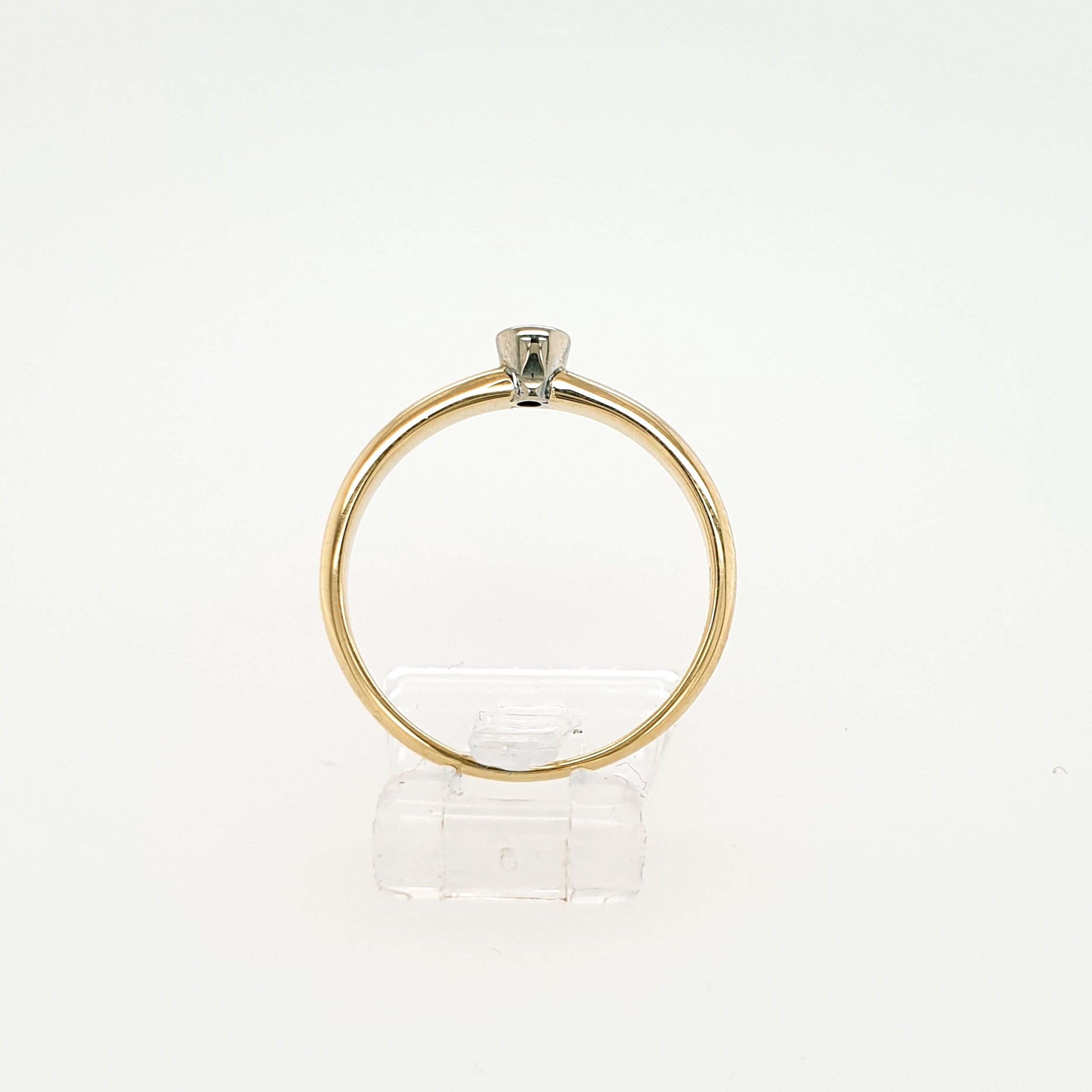 Brillant 0,1ct Ring 585 Gelbgold 14kt Gr.56