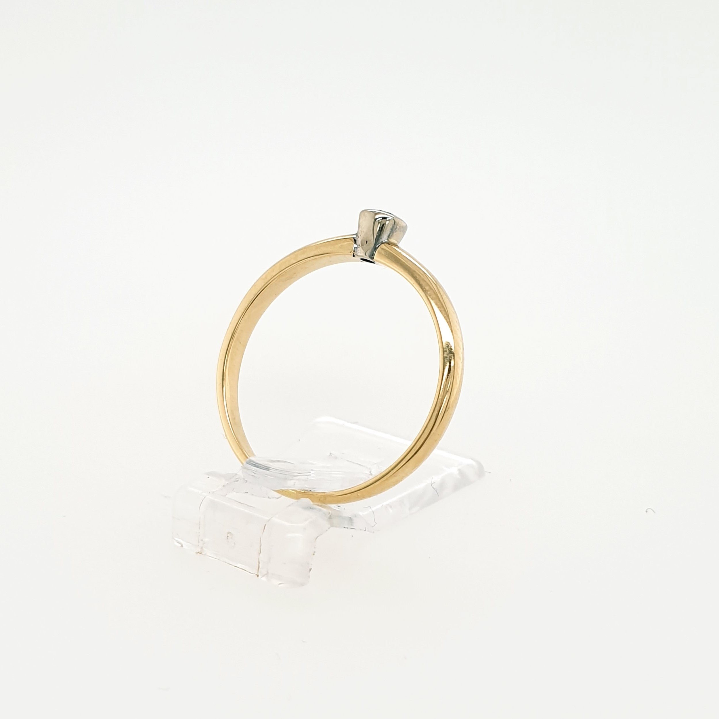 Brillant 0,1ct Ring 585 Gelbgold 14kt Gr.56