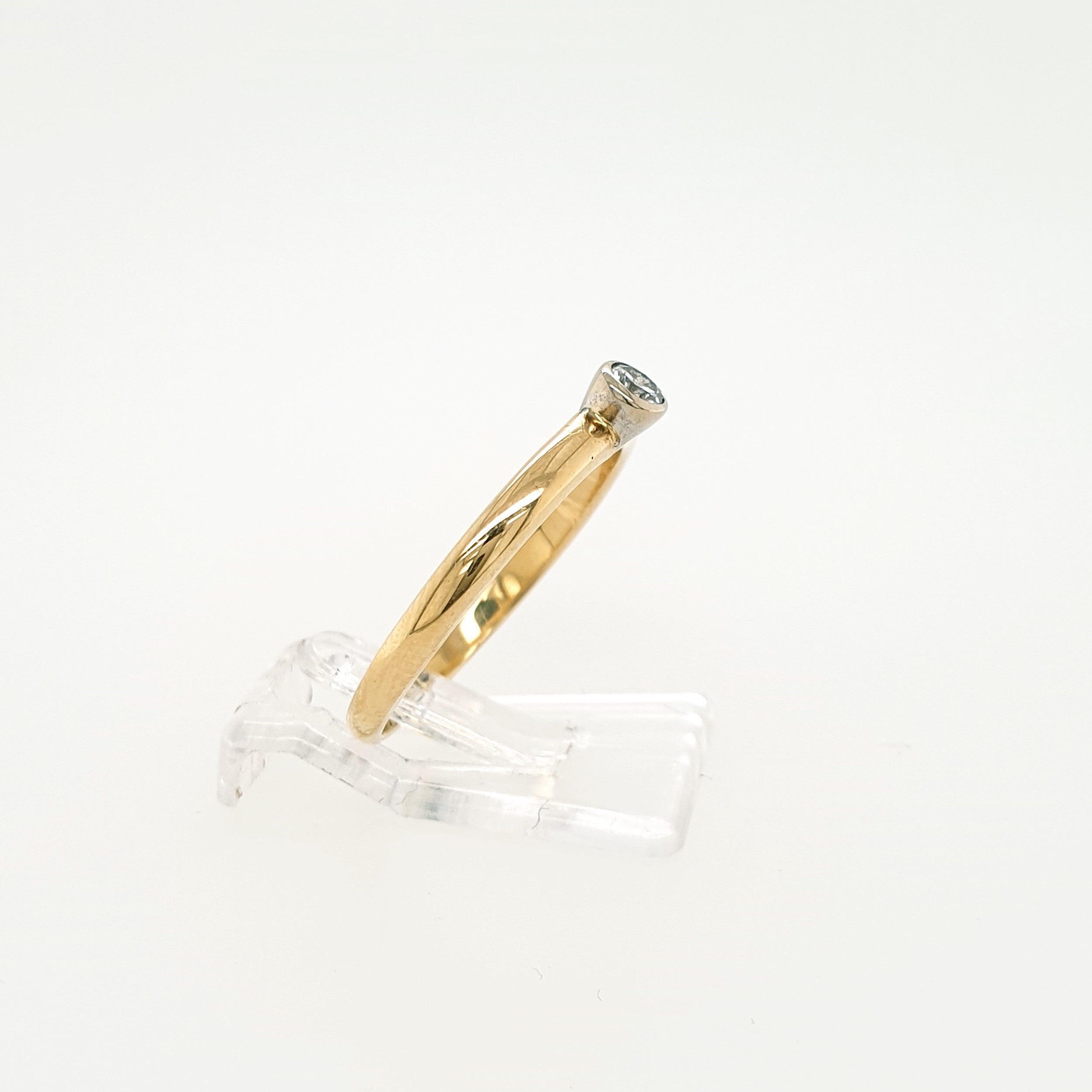 Brillant 0,1ct Ring 585 Gelbgold 14kt Gr.56