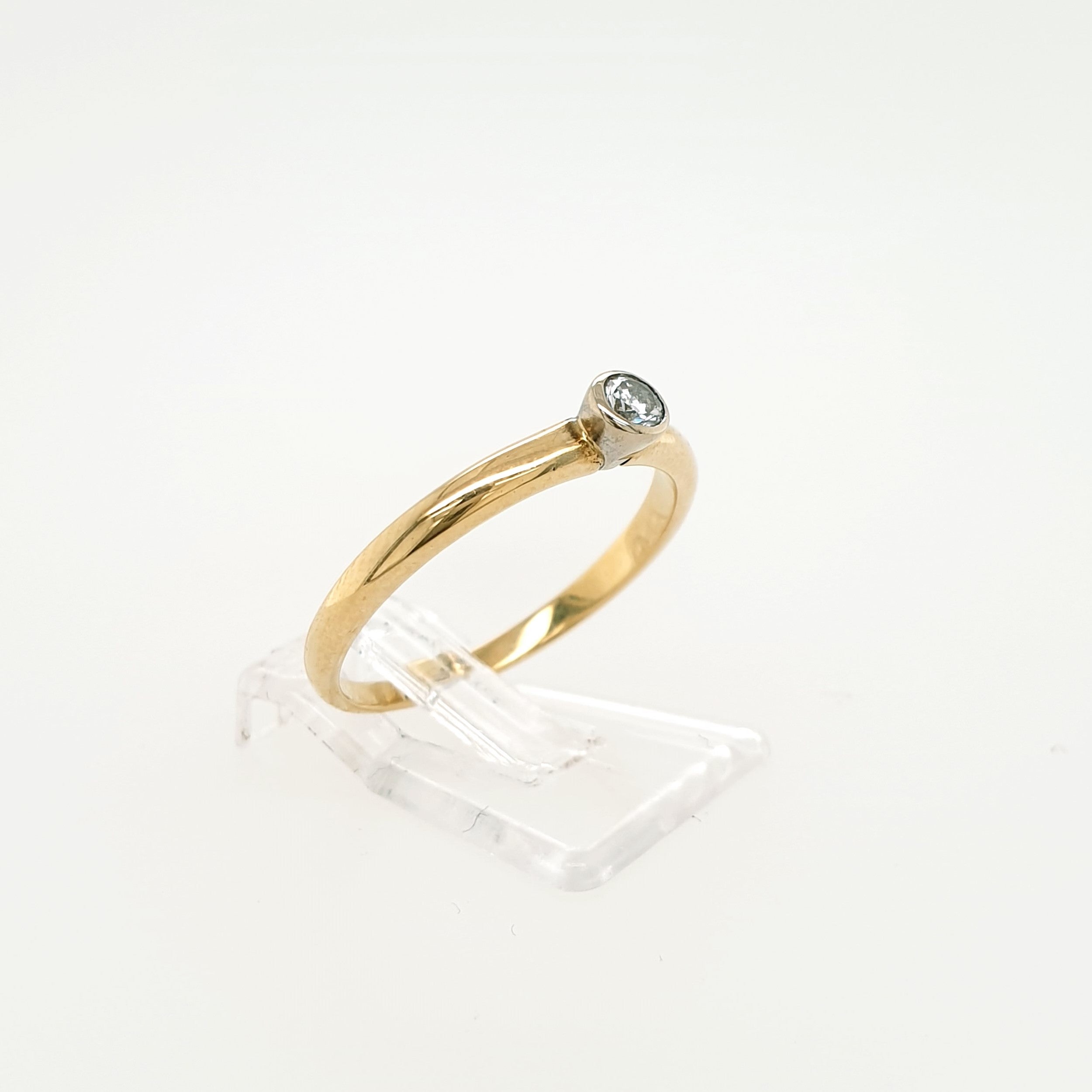 Brillant 0,1ct Ring 585 Gelbgold 14kt Gr.56