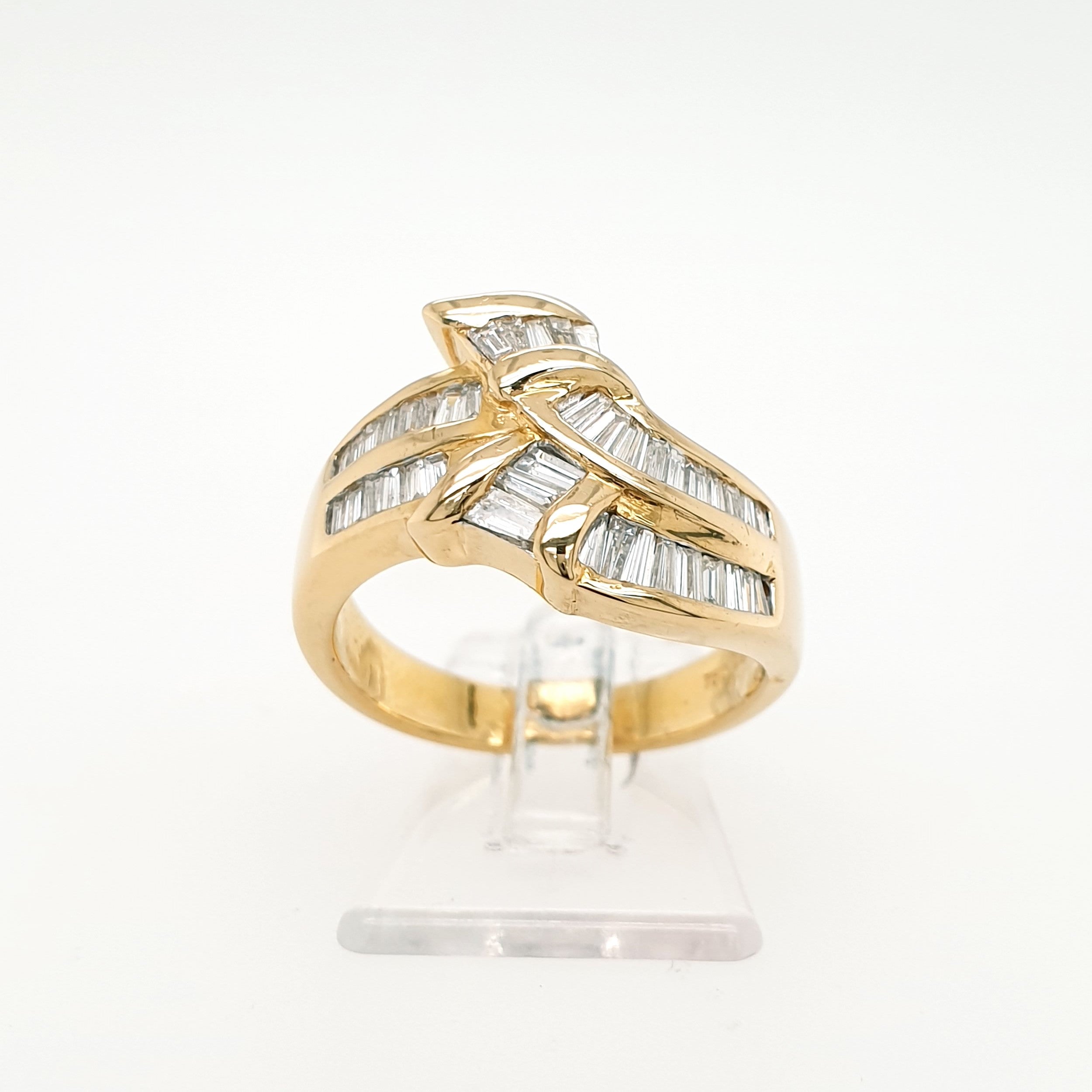 Baguette Diamant Ring 750 Gelbgold 18kt Gr. 54