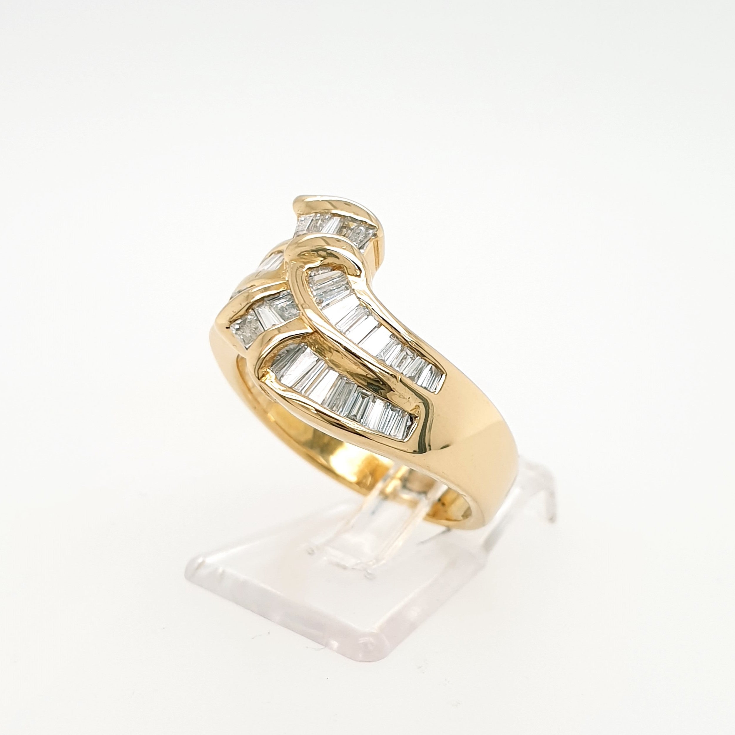 Baguette Diamant Ring 750 Gelbgold 18kt Gr. 54