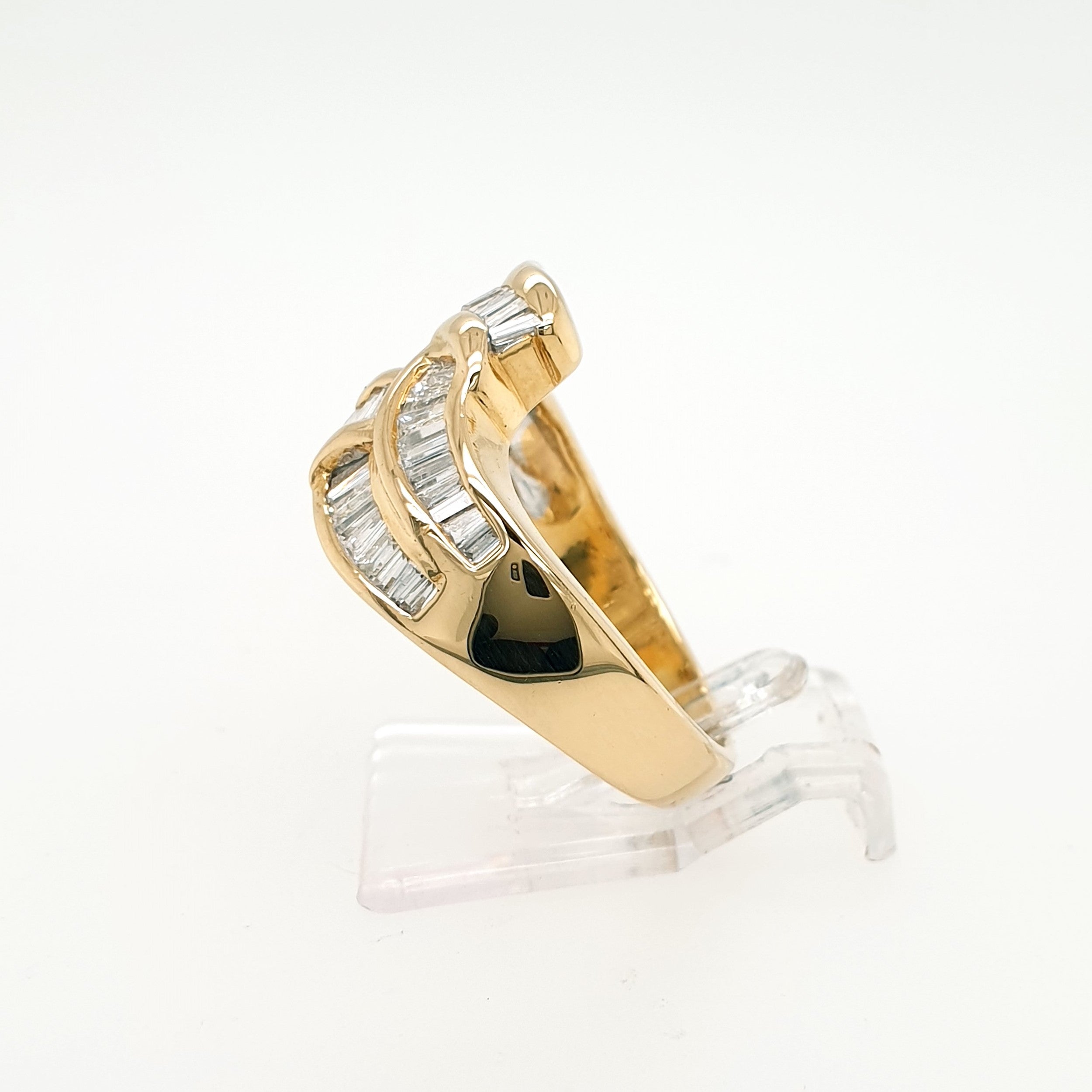 Baguette Diamant Ring 750 Gelbgold 18kt Gr. 54