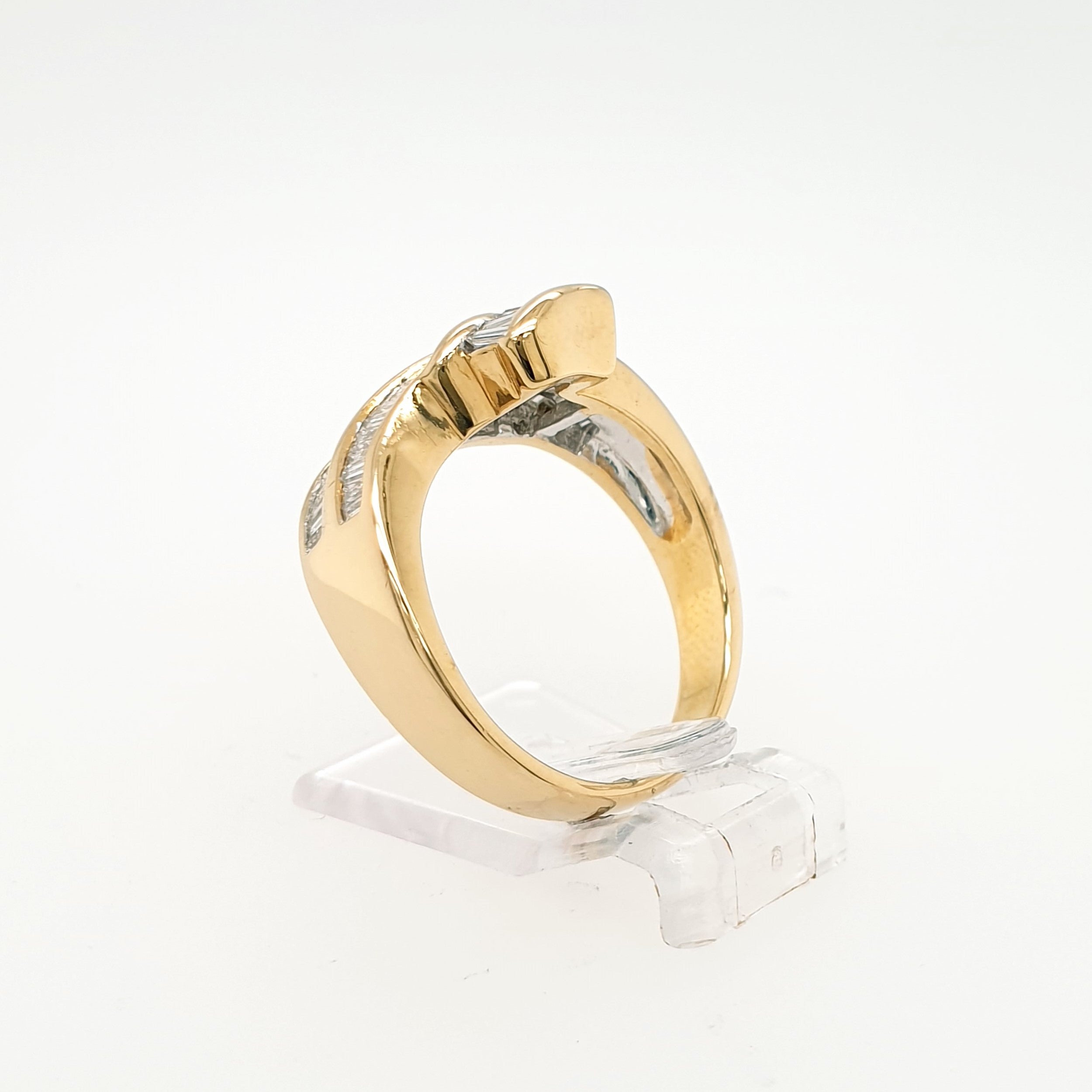 Baguette Diamant Ring 750 Gelbgold 18kt Gr. 54