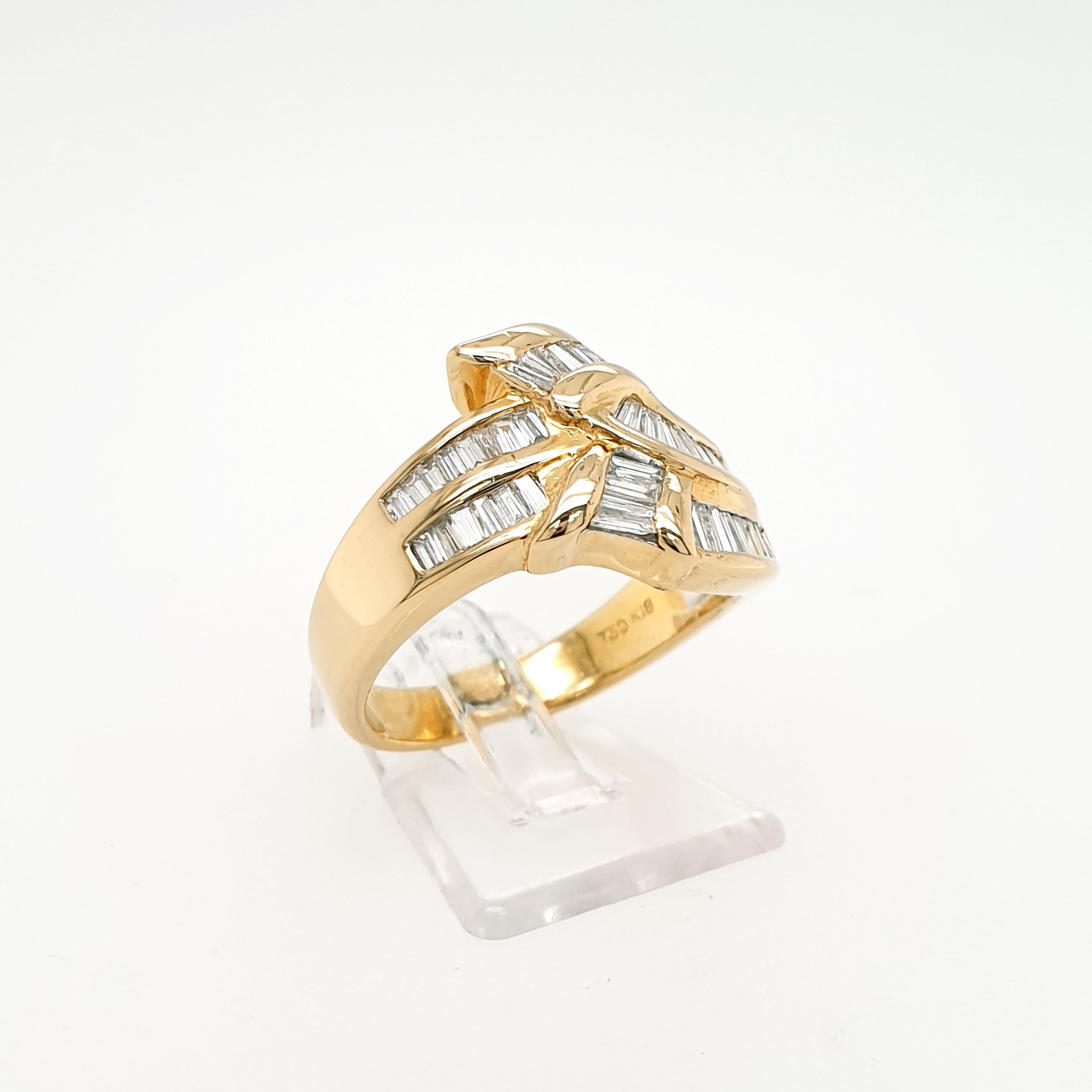 Baguette Diamant Ring 750 Gelbgold 18kt Gr. 54