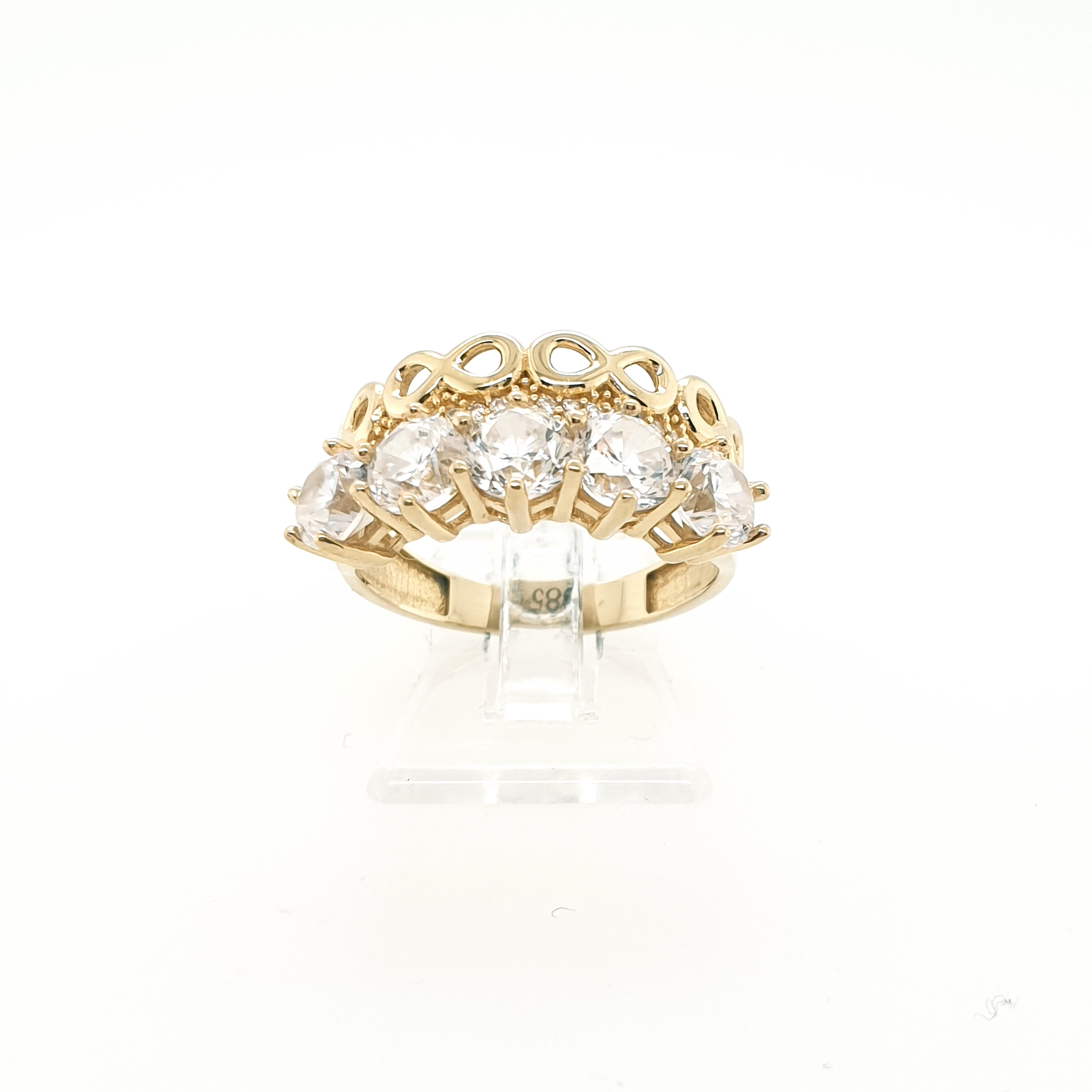 Damenring 585 Gelbgold 14 Karat Gr.55 Zirkon