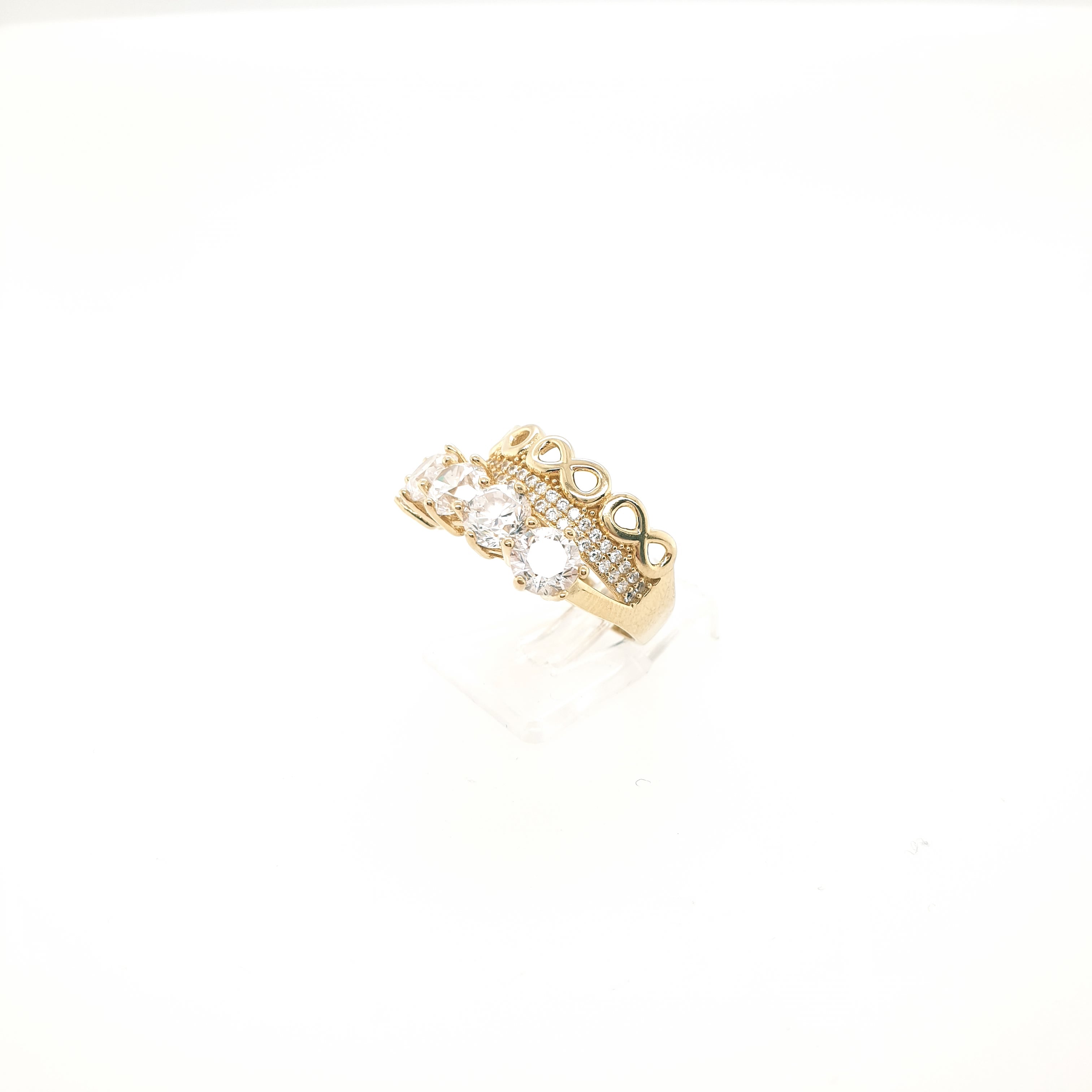 Damenring 585 Gelbgold 14 Karat Gr.55 Zirkon
